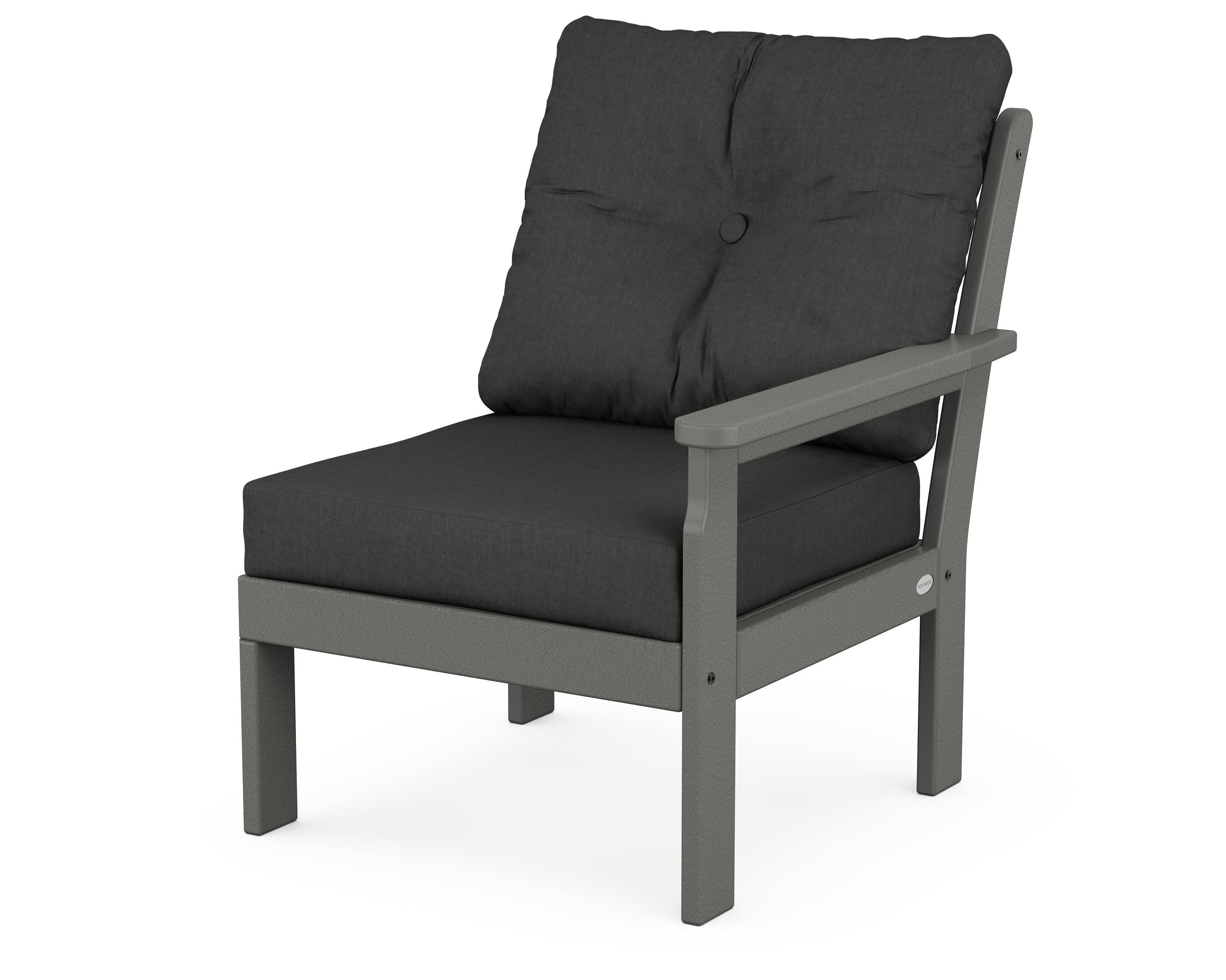 Vineyard Modular Right Arm Chair in Slate Grey / Spectrum Carbon