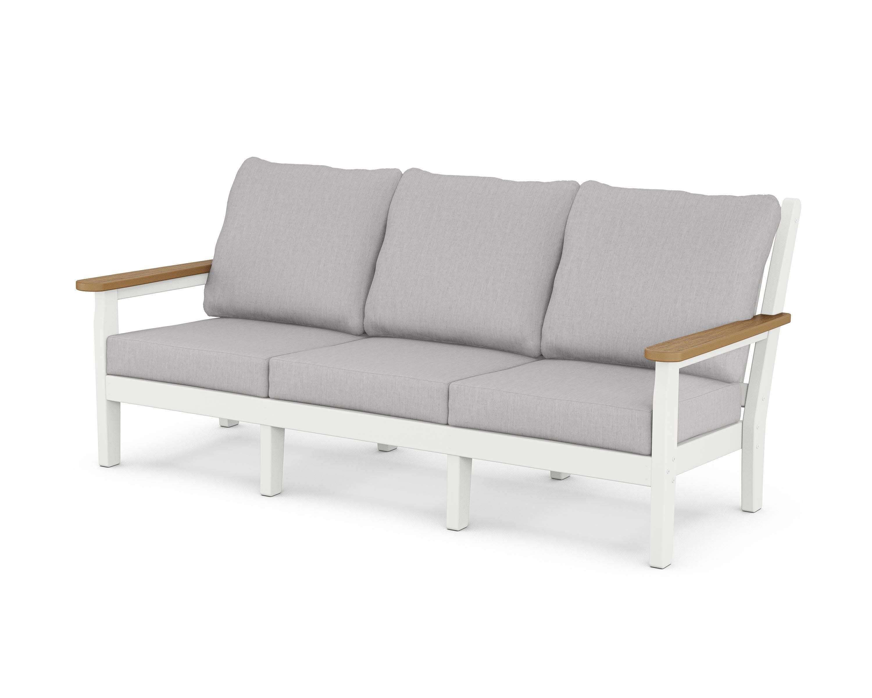 Chippendale Deep Seating Sofa in White / Natural / Granite