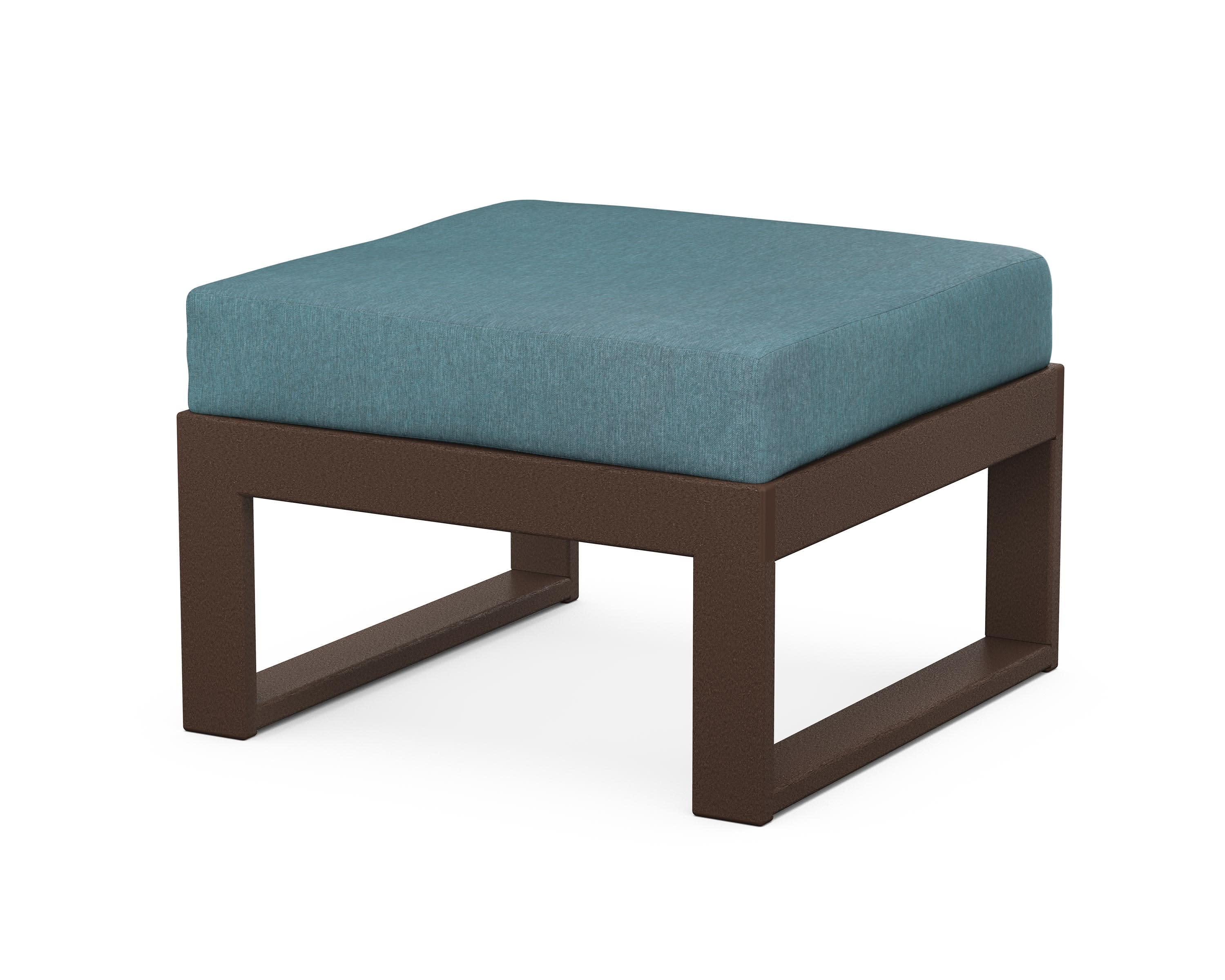Modular Ottoman - Modern in Mahogany / Ocean Teal