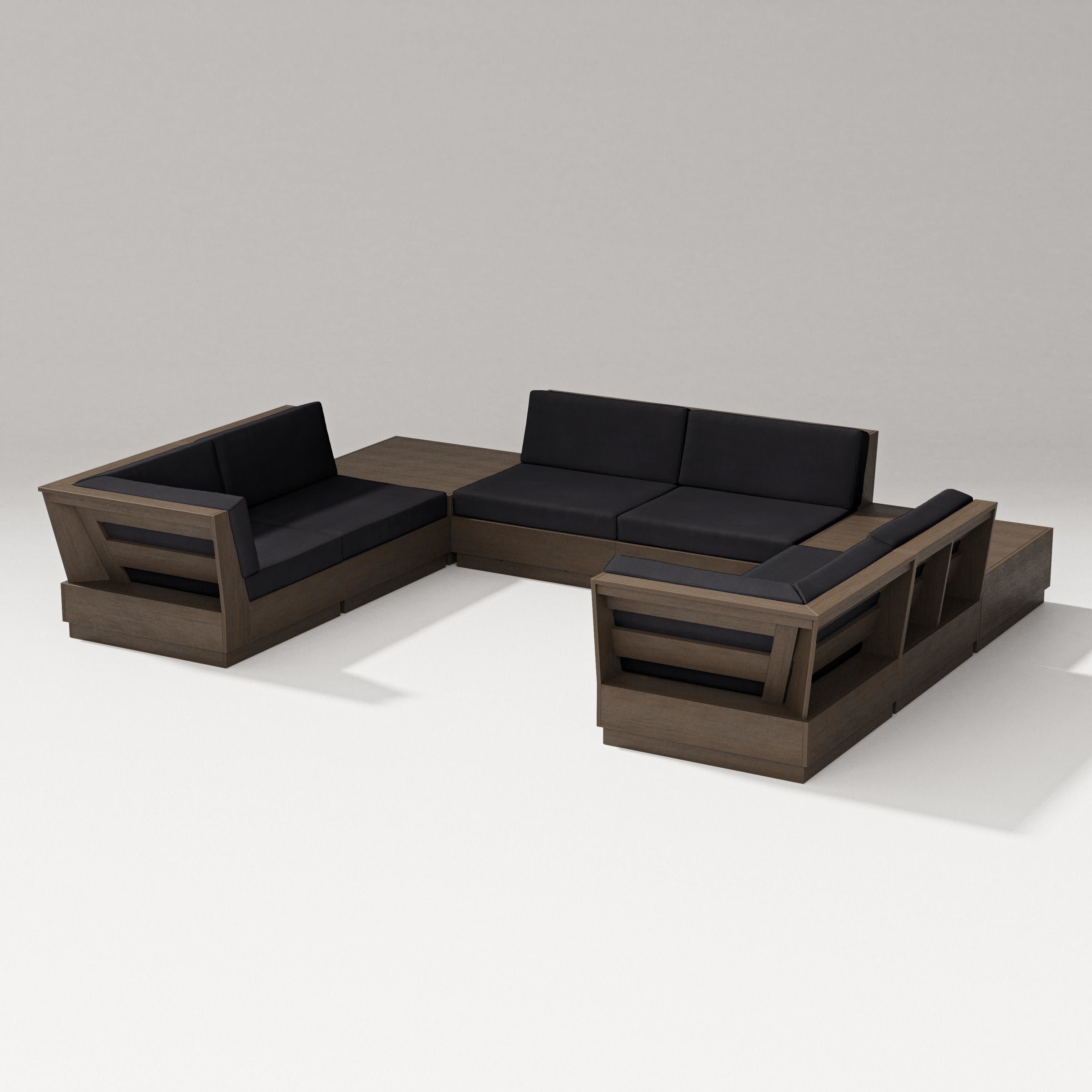 Elevate 8-Piece U-Shaped Sectional in Kona / Midnight Linen