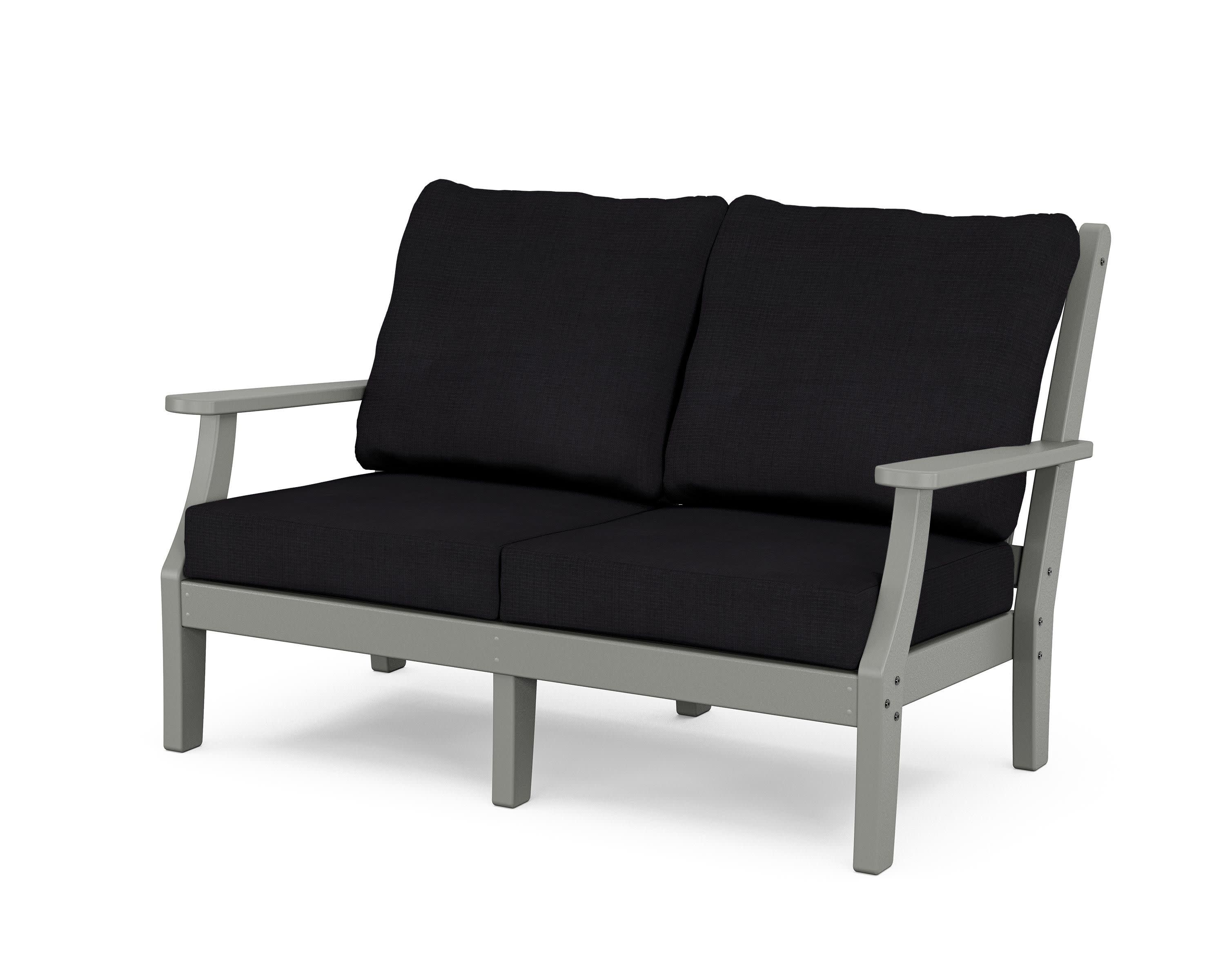 Wovendale Deep Seating Loveseat in Slate Grey / Midnight Linen