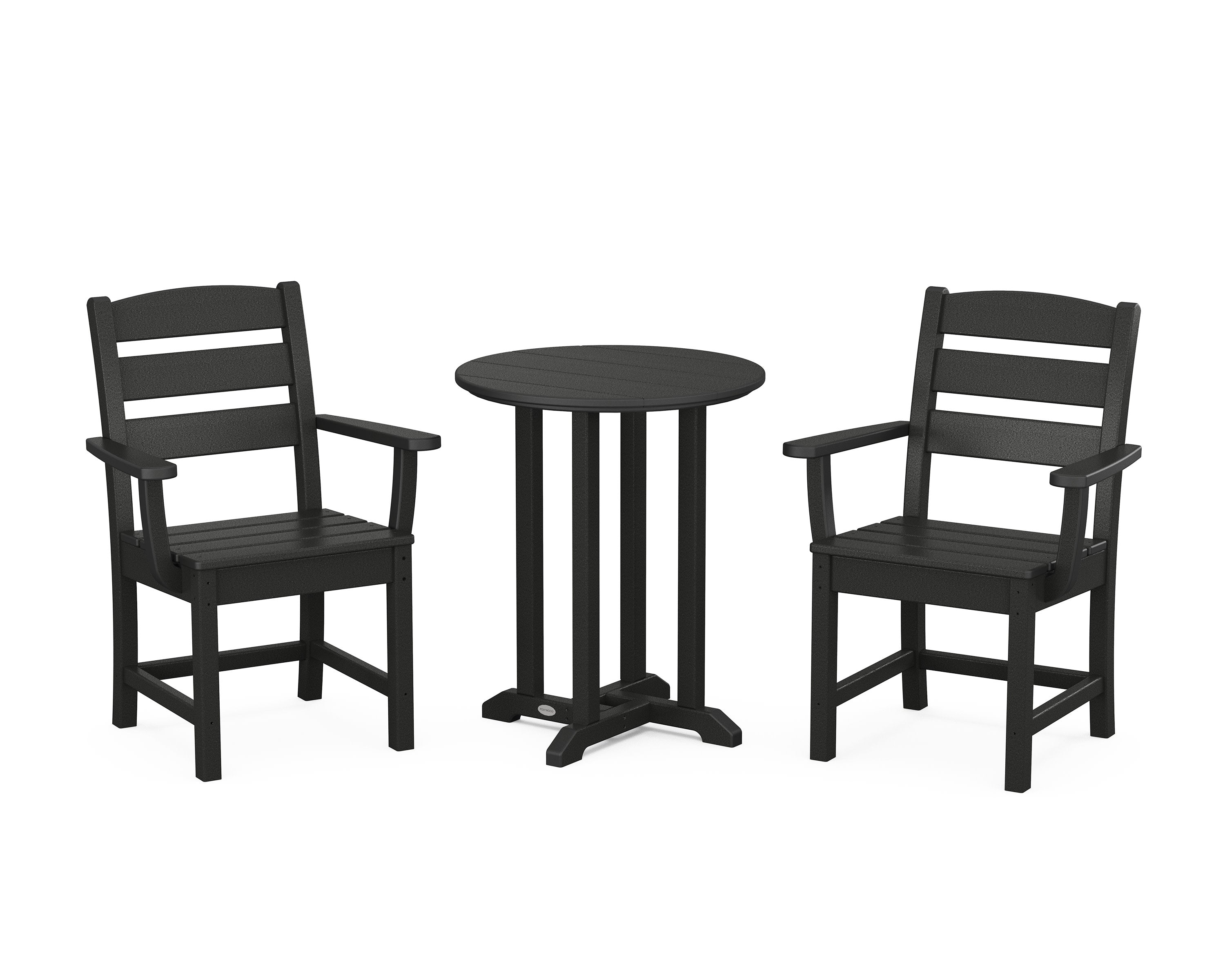 Lakeside 3-Piece Round Bistro Dining Set in Black