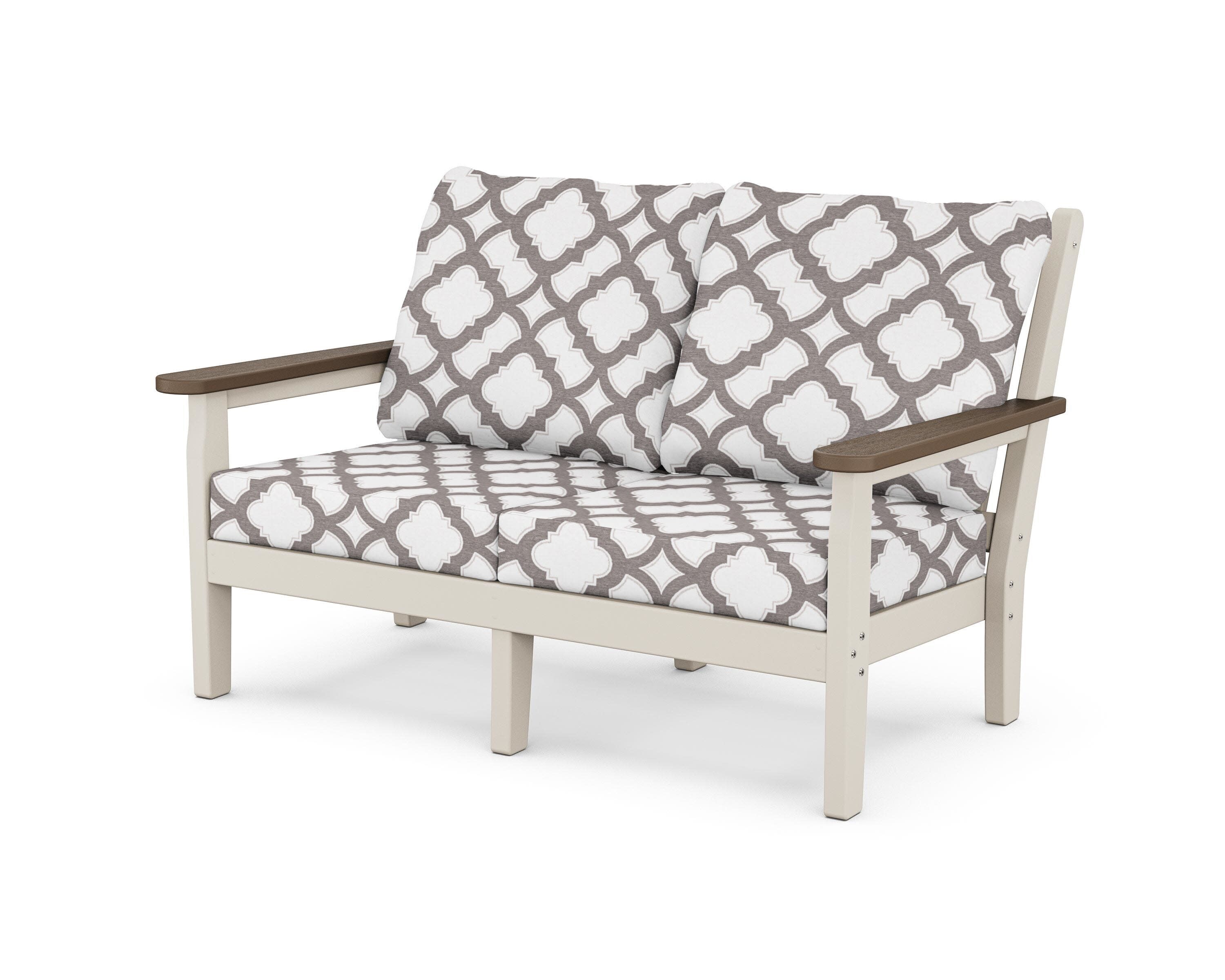 Chippendale Deep Seating Loveseat in Sand / Kona / Trellis Grey Mist