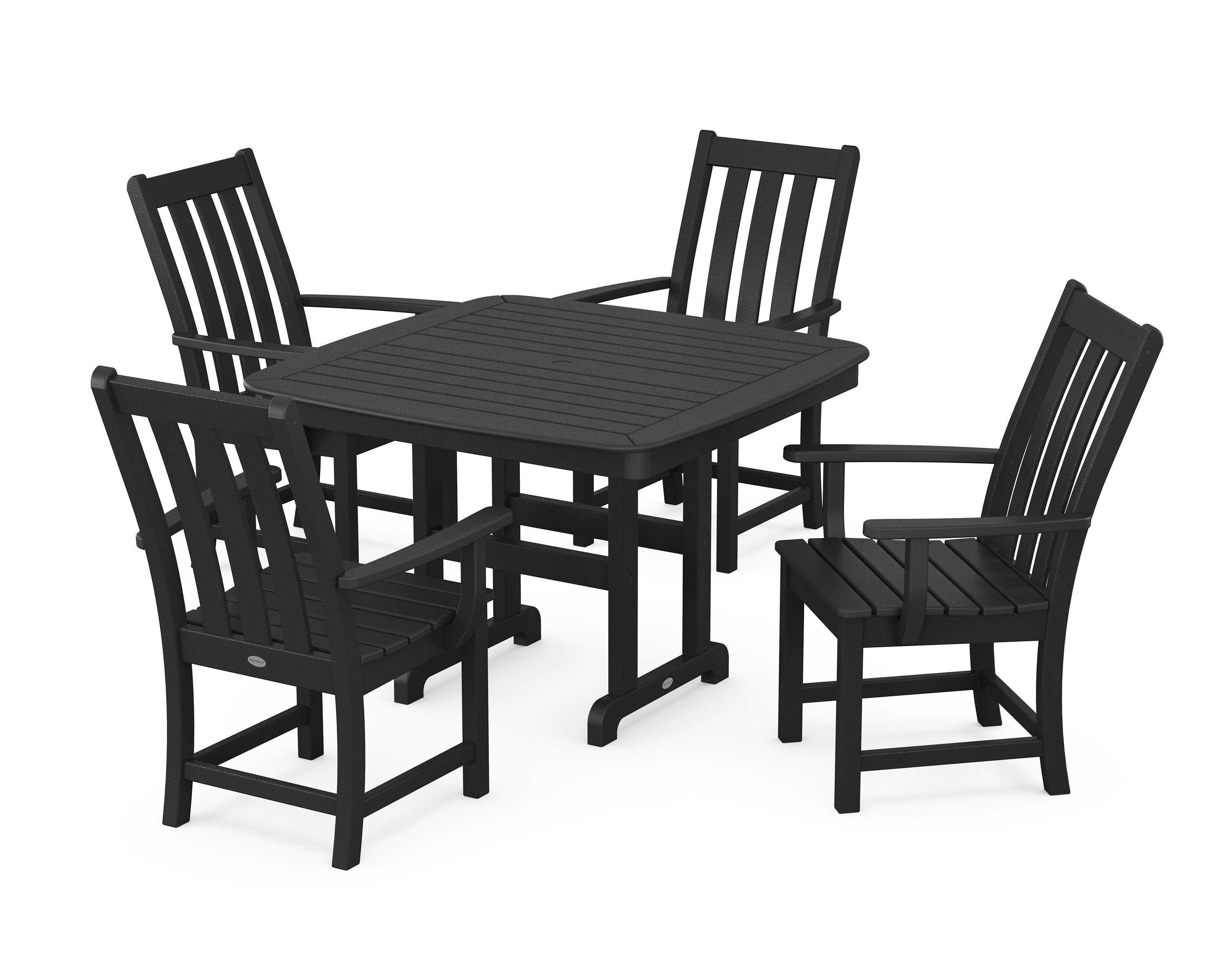 Vineyard 5-Piece Dining Set with Trestle Legs in Black
