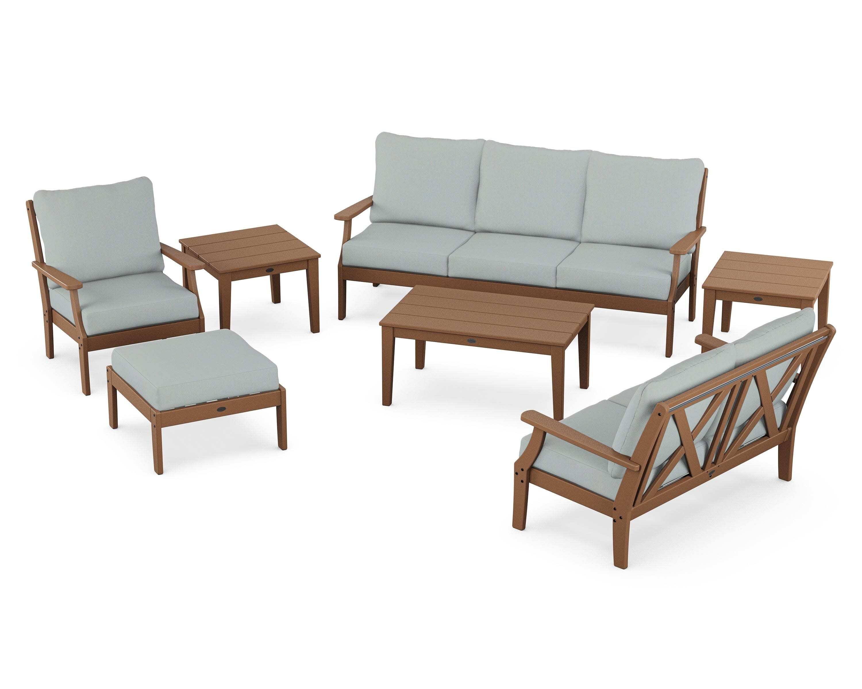 Braxton 7-Piece Deep Seating Set in Teak / Spa