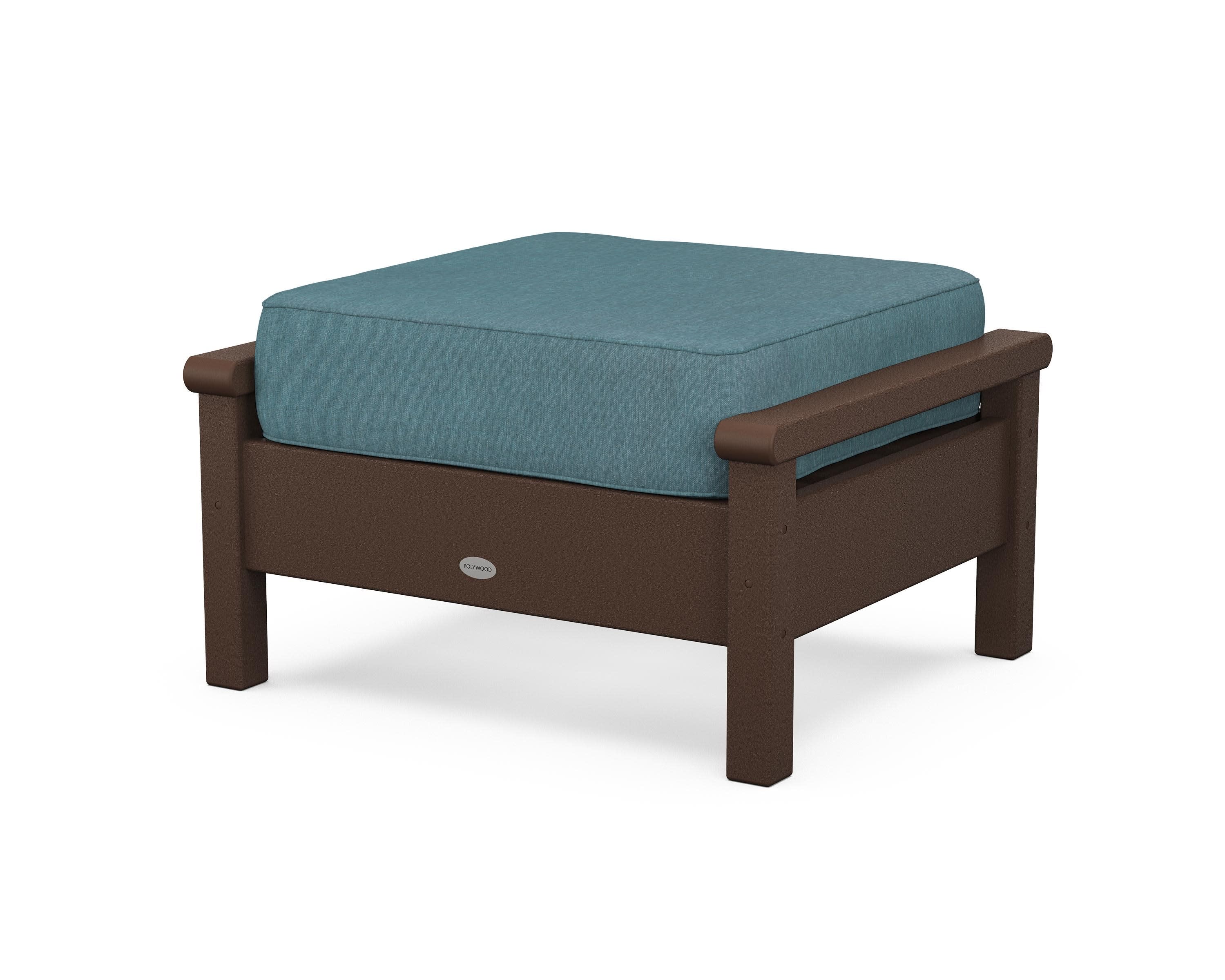 Harbour Deep Seating Ottoman in Mahogany / Ocean Teal