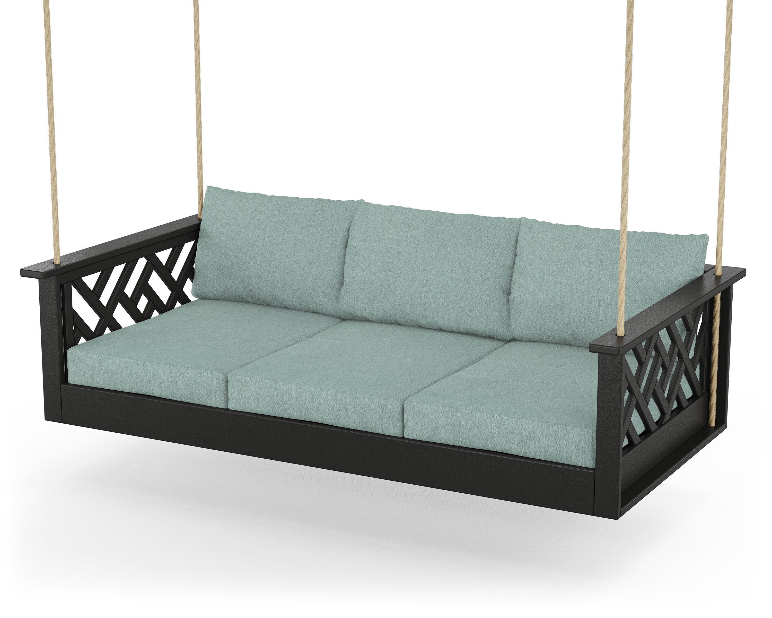 Chippendale Daybed Swing in Black / Glacier Spa