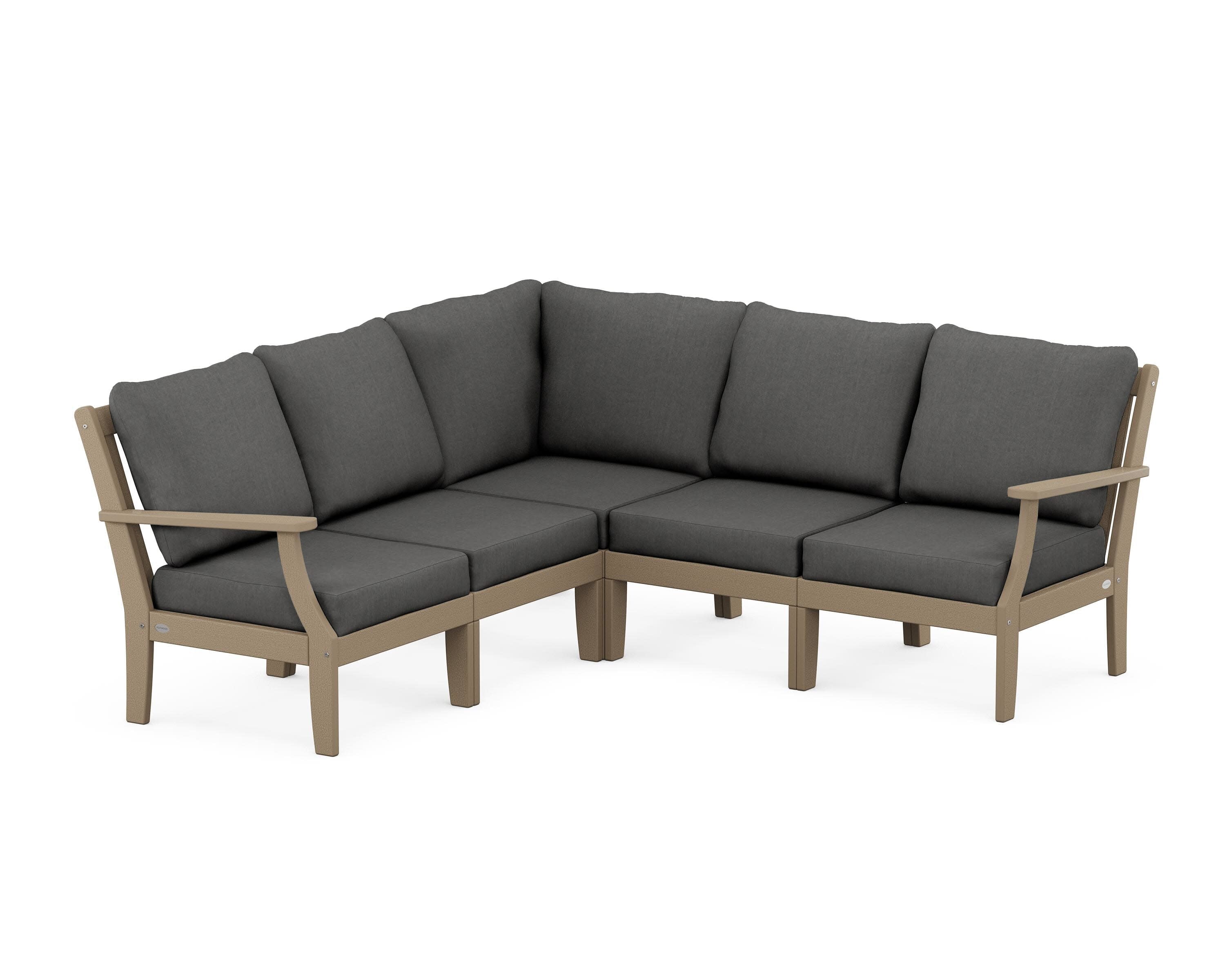 Braxton Modular 5-Piece Deep Seating Set in Vintage Sahara / Spectrum Carbon