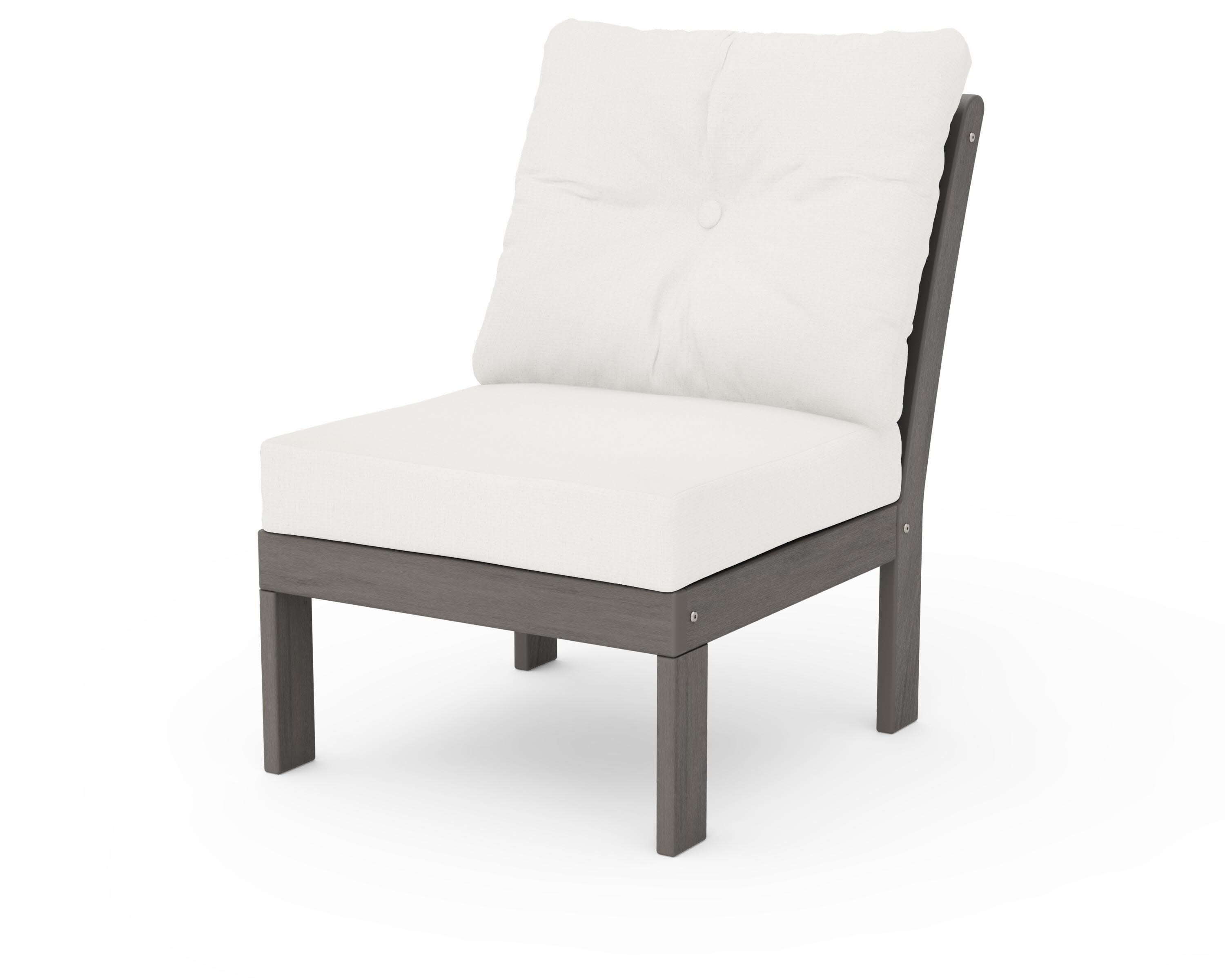 Vineyard Modular Armless Chair in Driftwood / Natural Linen