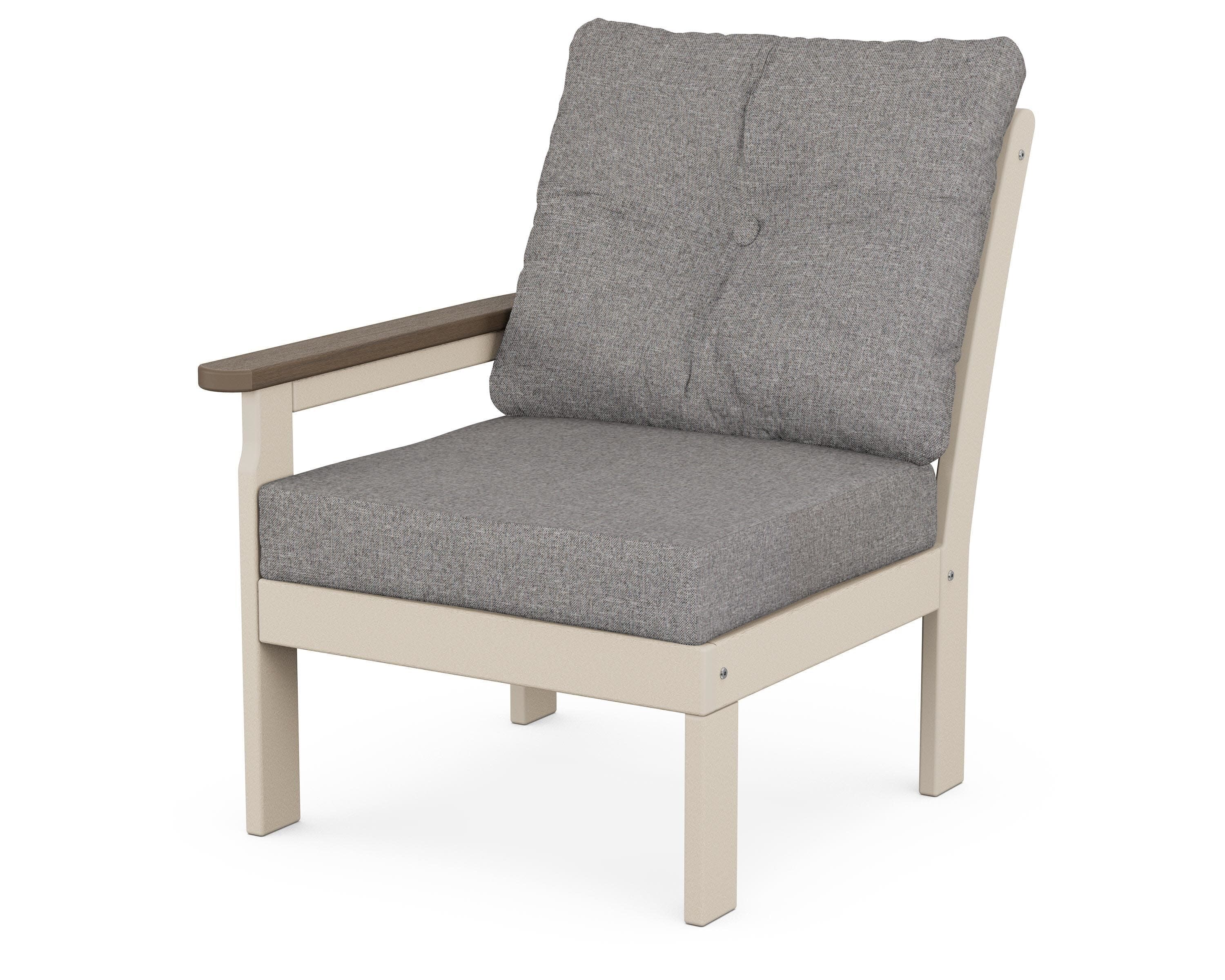 Vineyard Modular Left Arm Chair in Sand / Kona / Grey Mist