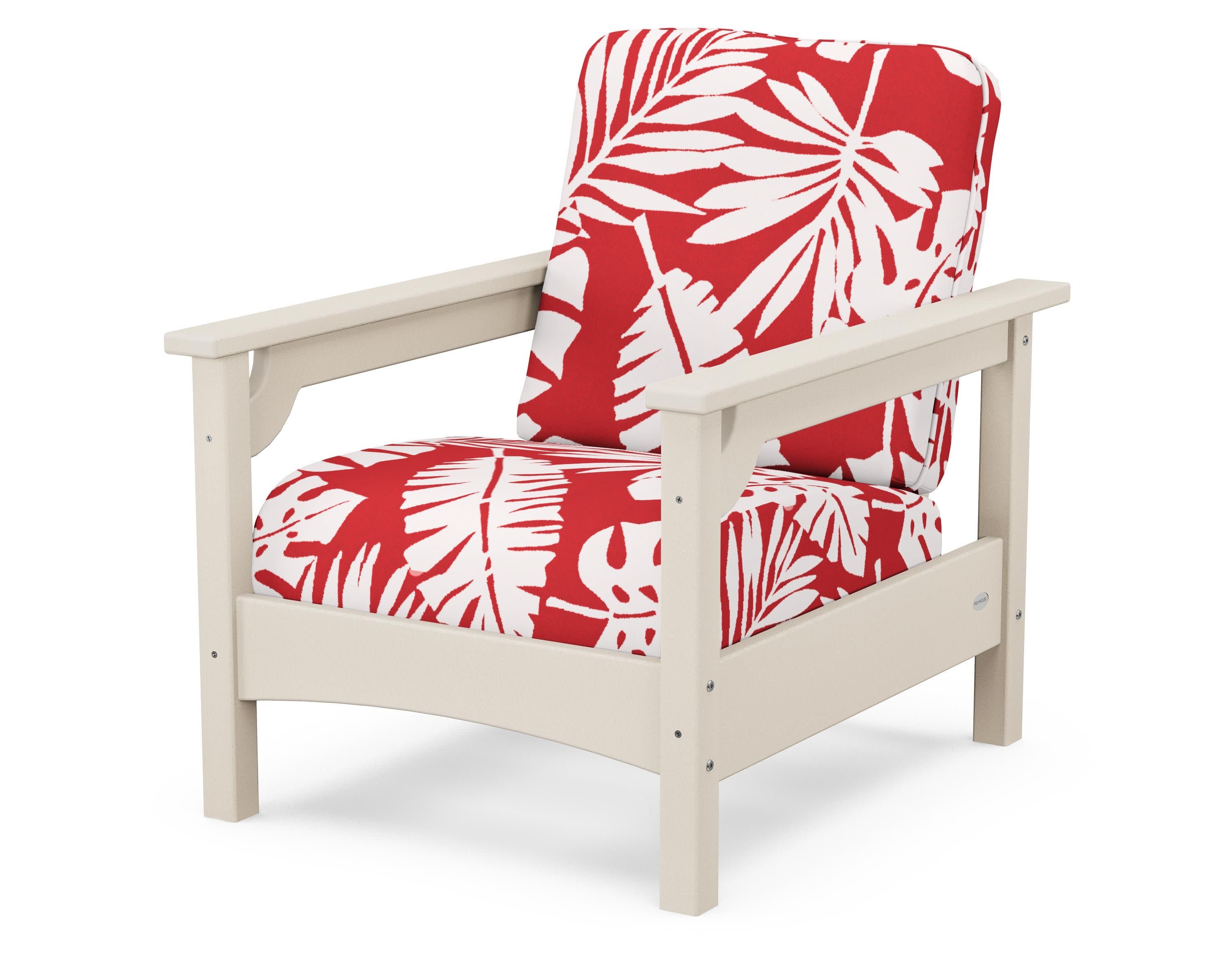 Club Chair in Sand / Leaf Crimson