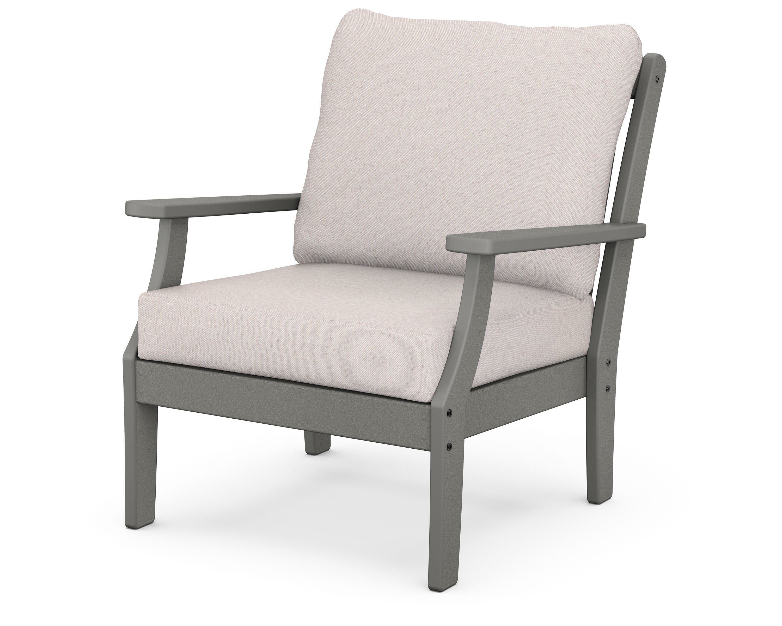 Braxton Deep Seating Chair in Slate Grey / Dune Burlap