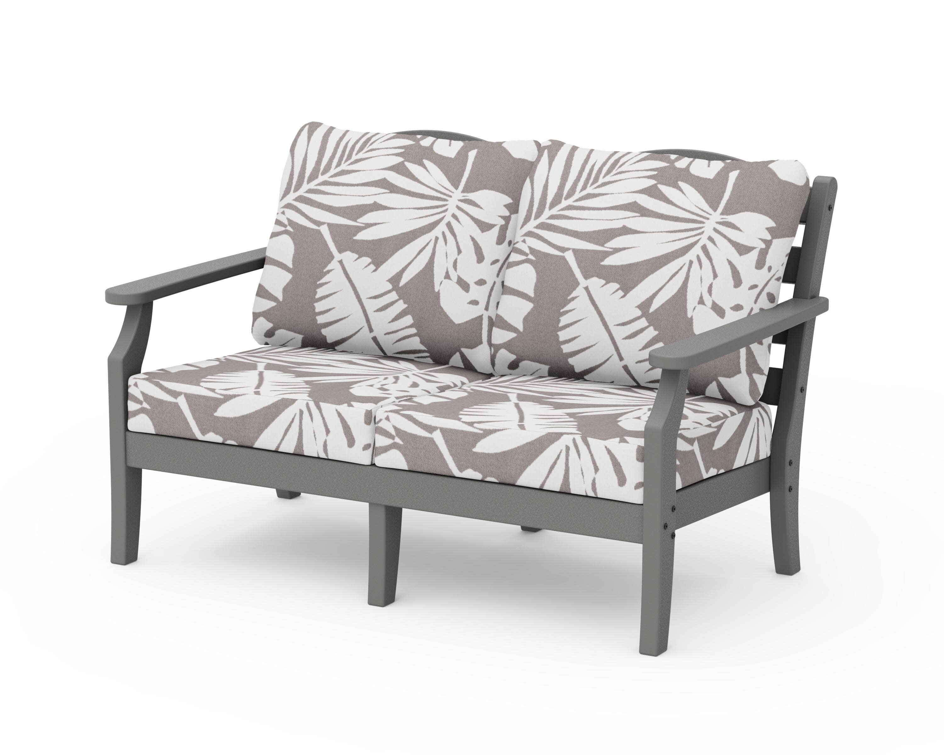 Savannah Deep Seating Loveseat in Slate Grey / Leaf Grey Mist