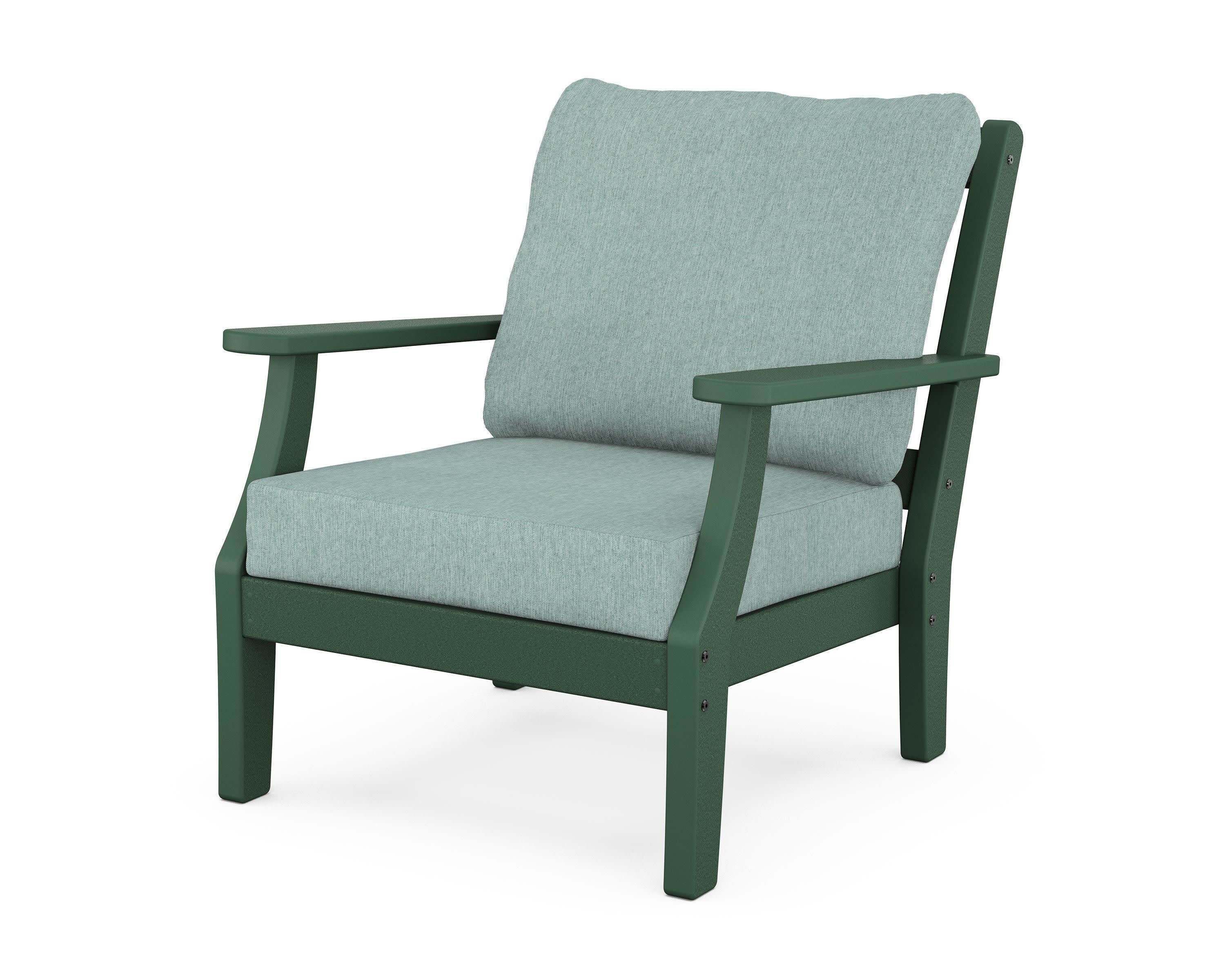 Chinoiserie Deep Seating Chair in Green / Glacier Spa