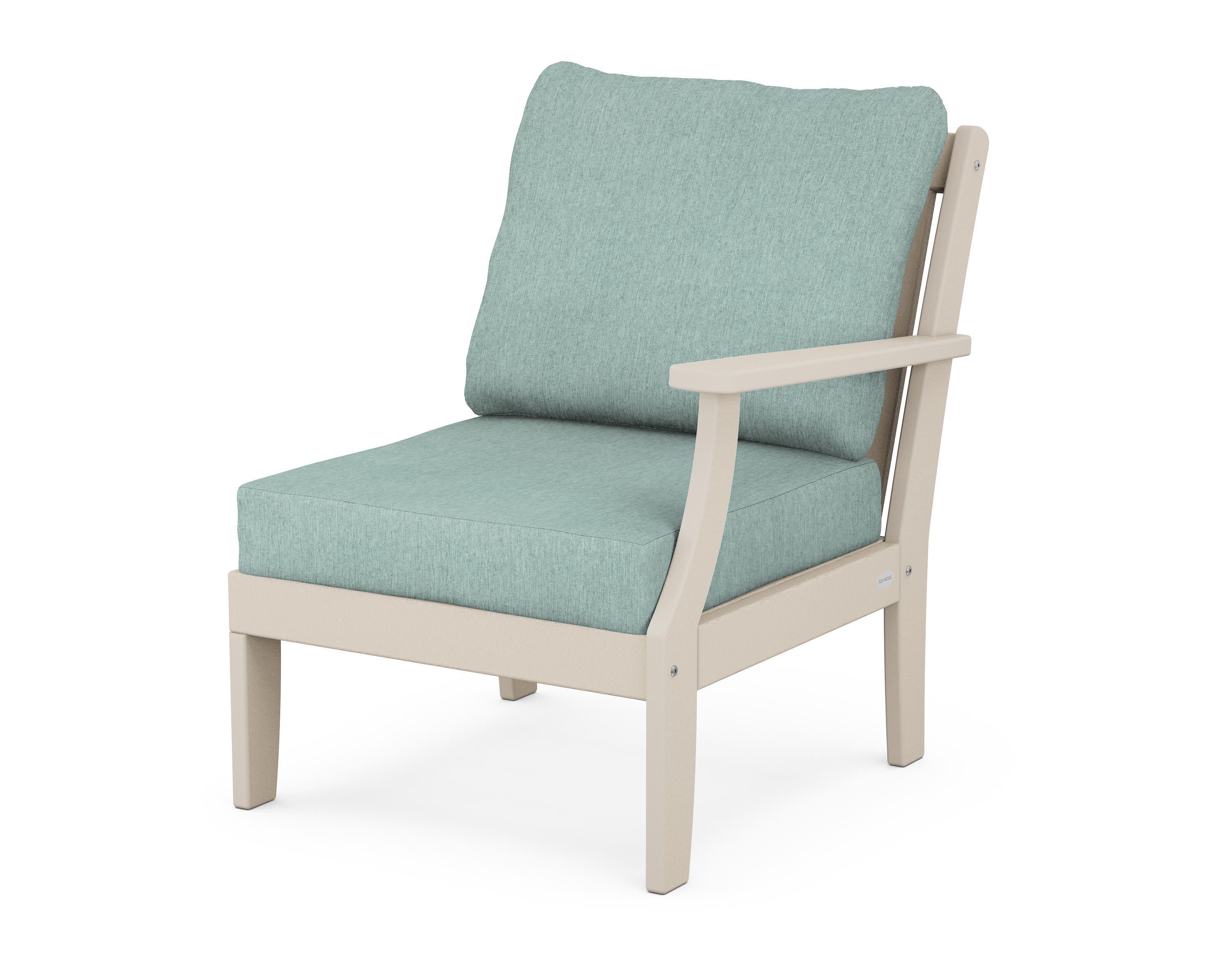 Braxton Modular Right Arm Chair in Sand / Glacier Spa