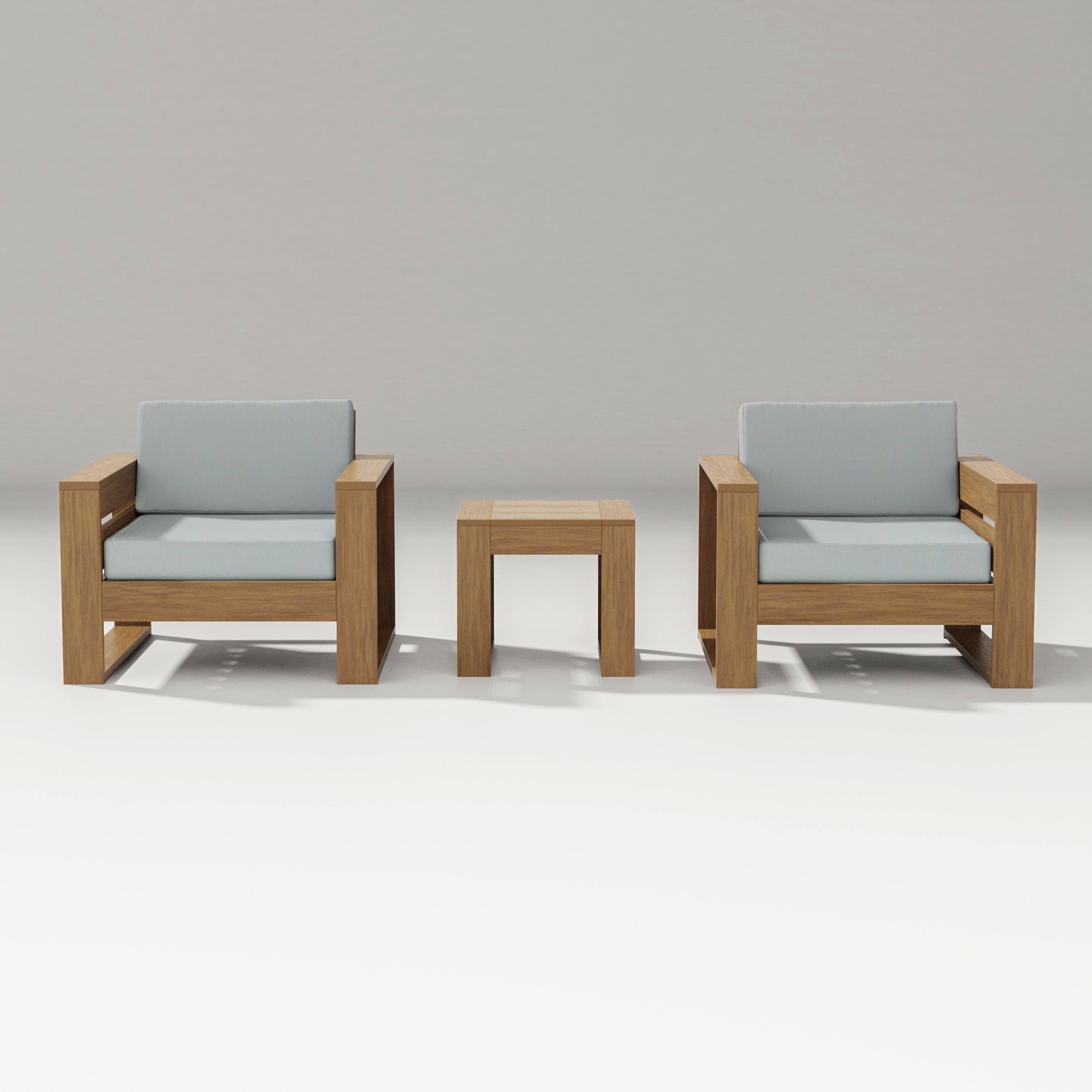 Latitude 3-Piece Lounge Chair Set in Natural / Spa