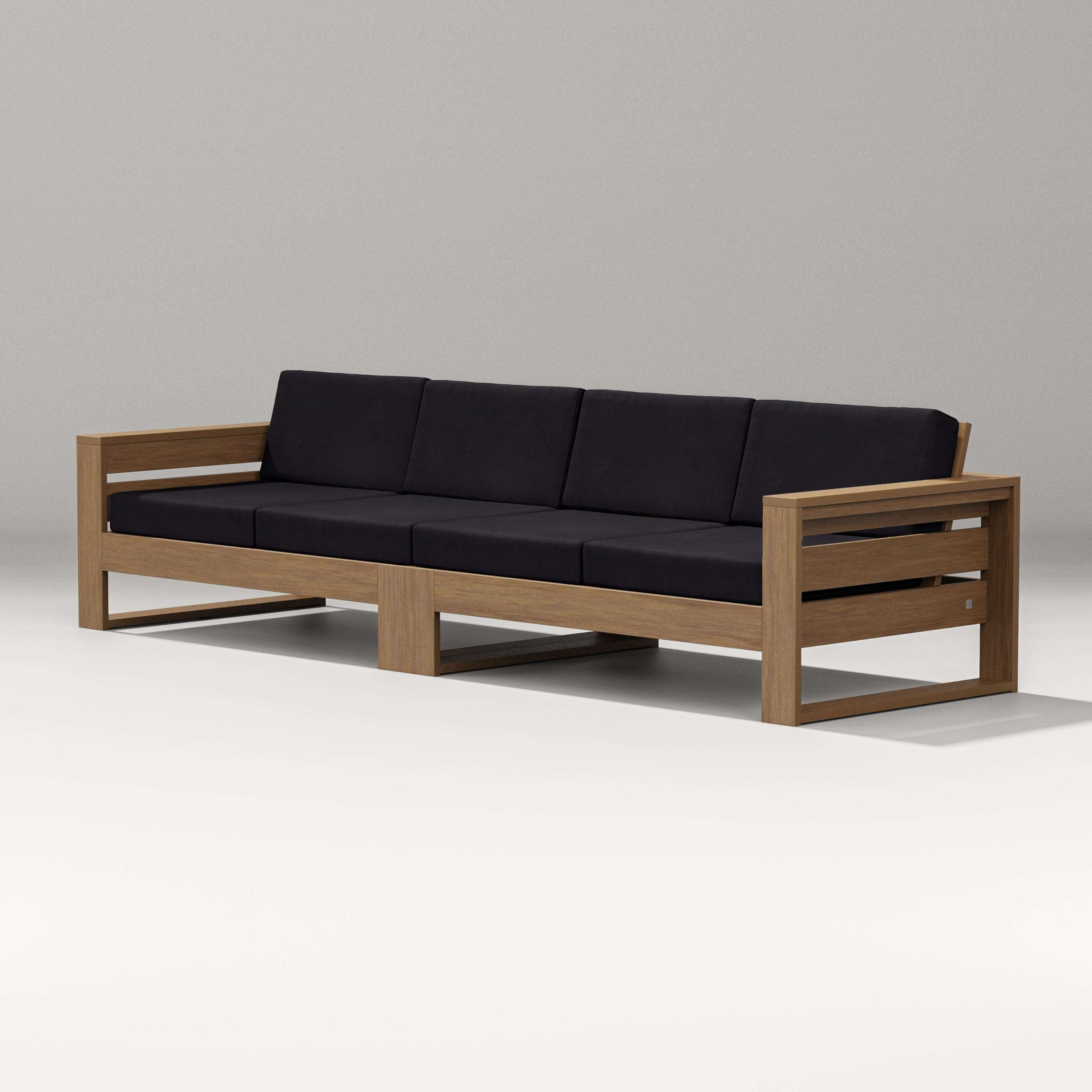 Latitude Straight Sectional in Natural / Midnight Linen