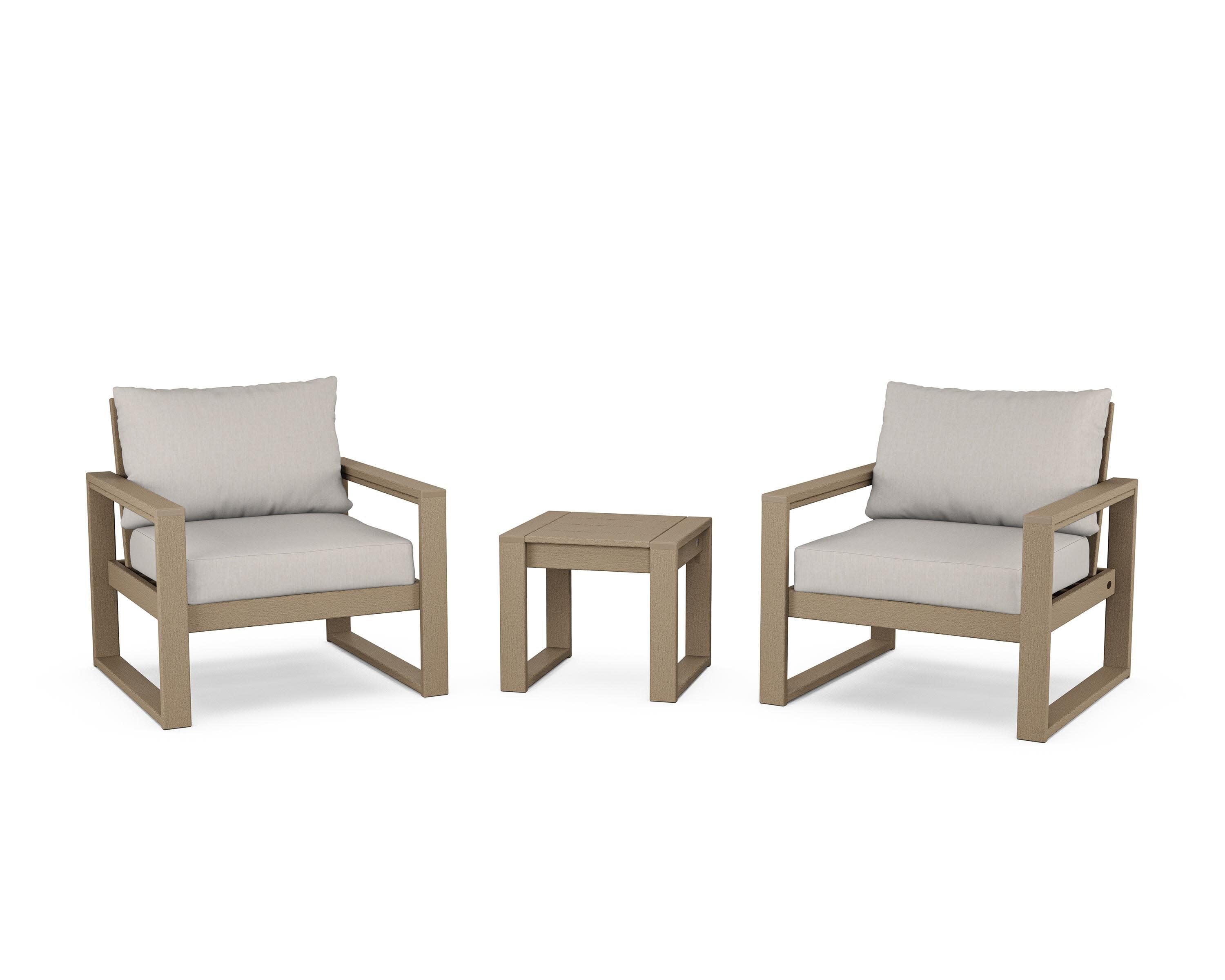 EDGE Sectional 3-Piece Deep Seating Set in Vintage Sahara / Cast Ash