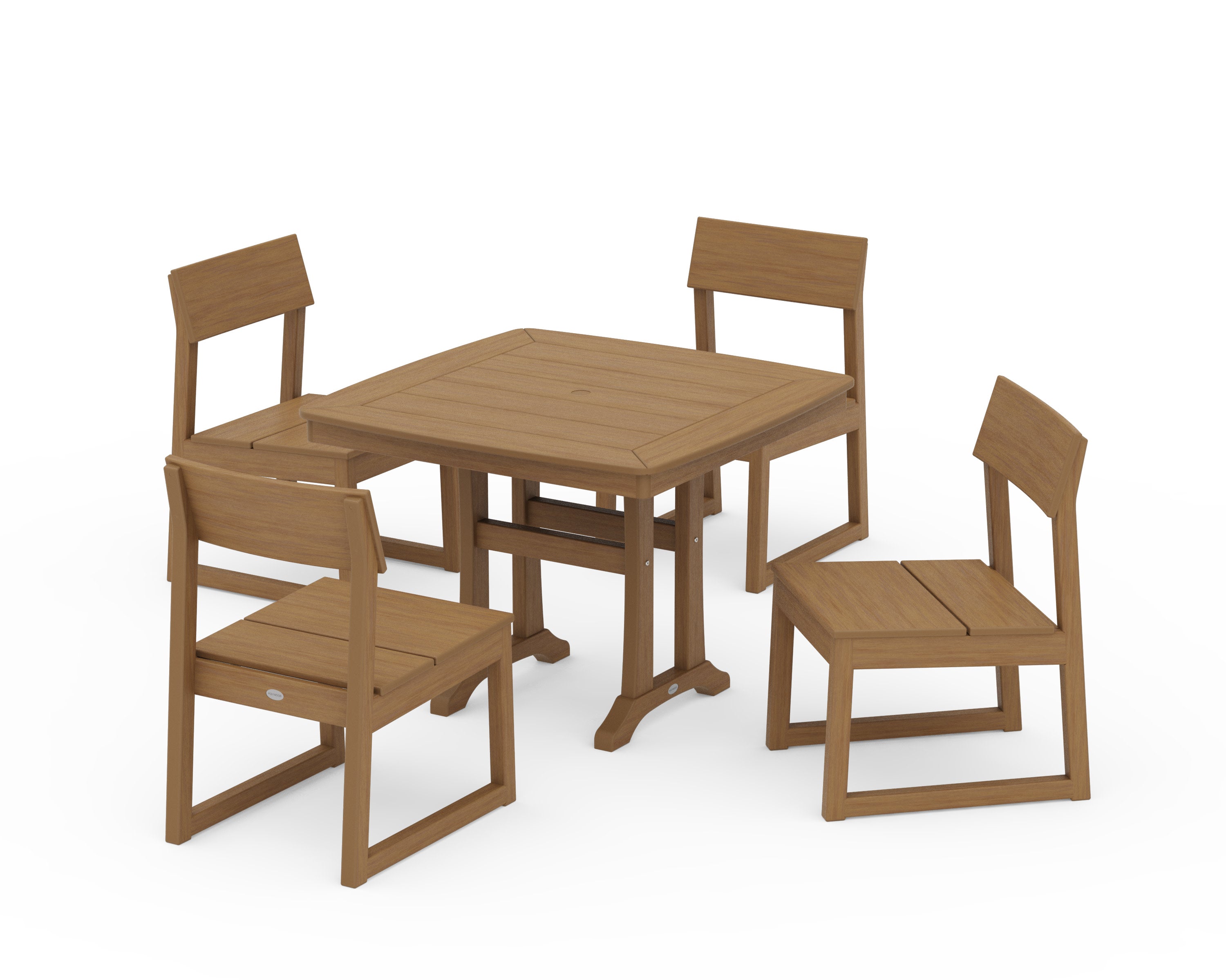 EDGE Side Chair 5-Piece Dining Set with Trestle Legs in Natural