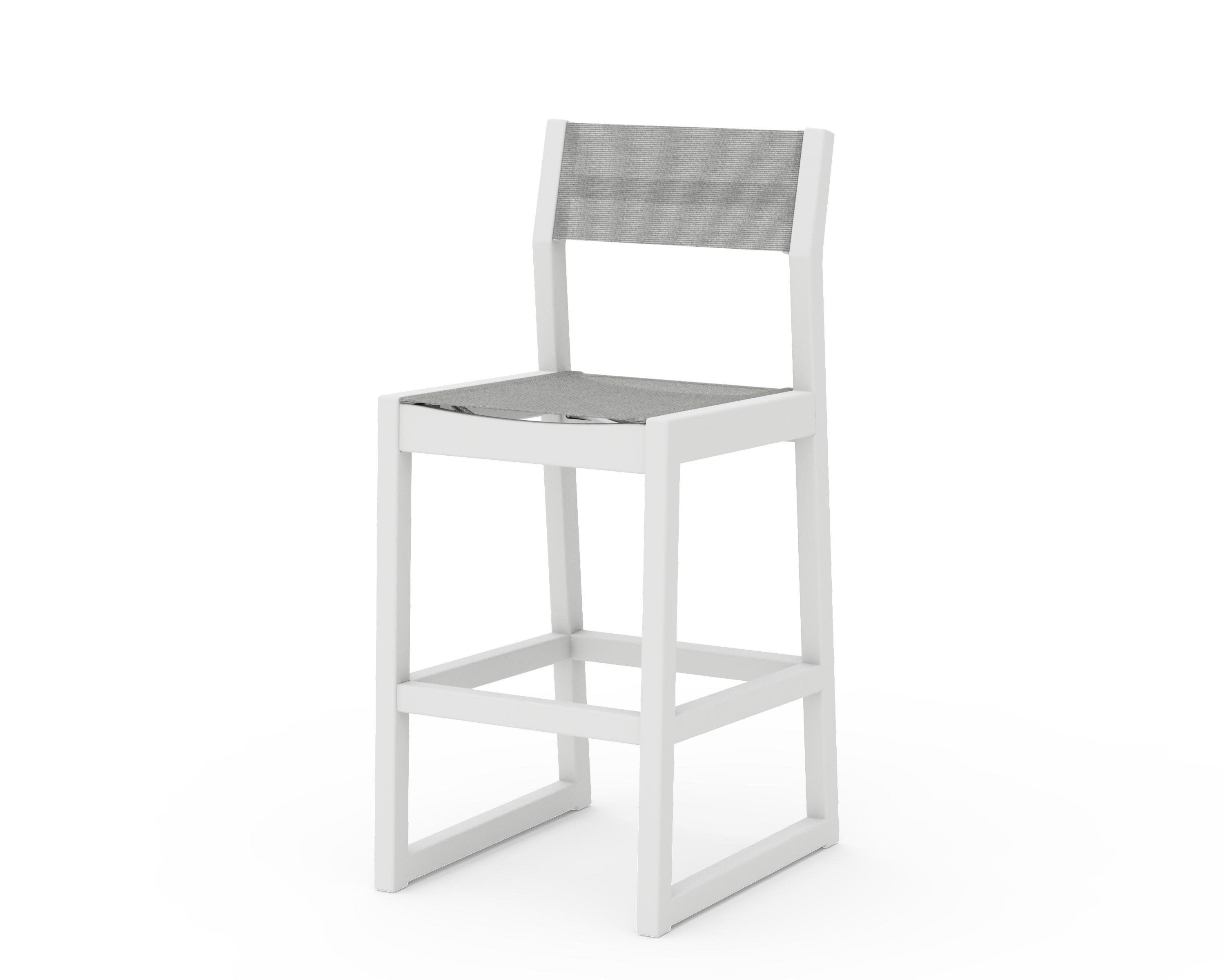 EDGE Sling Bar Side Chair in White / Metallic Sling