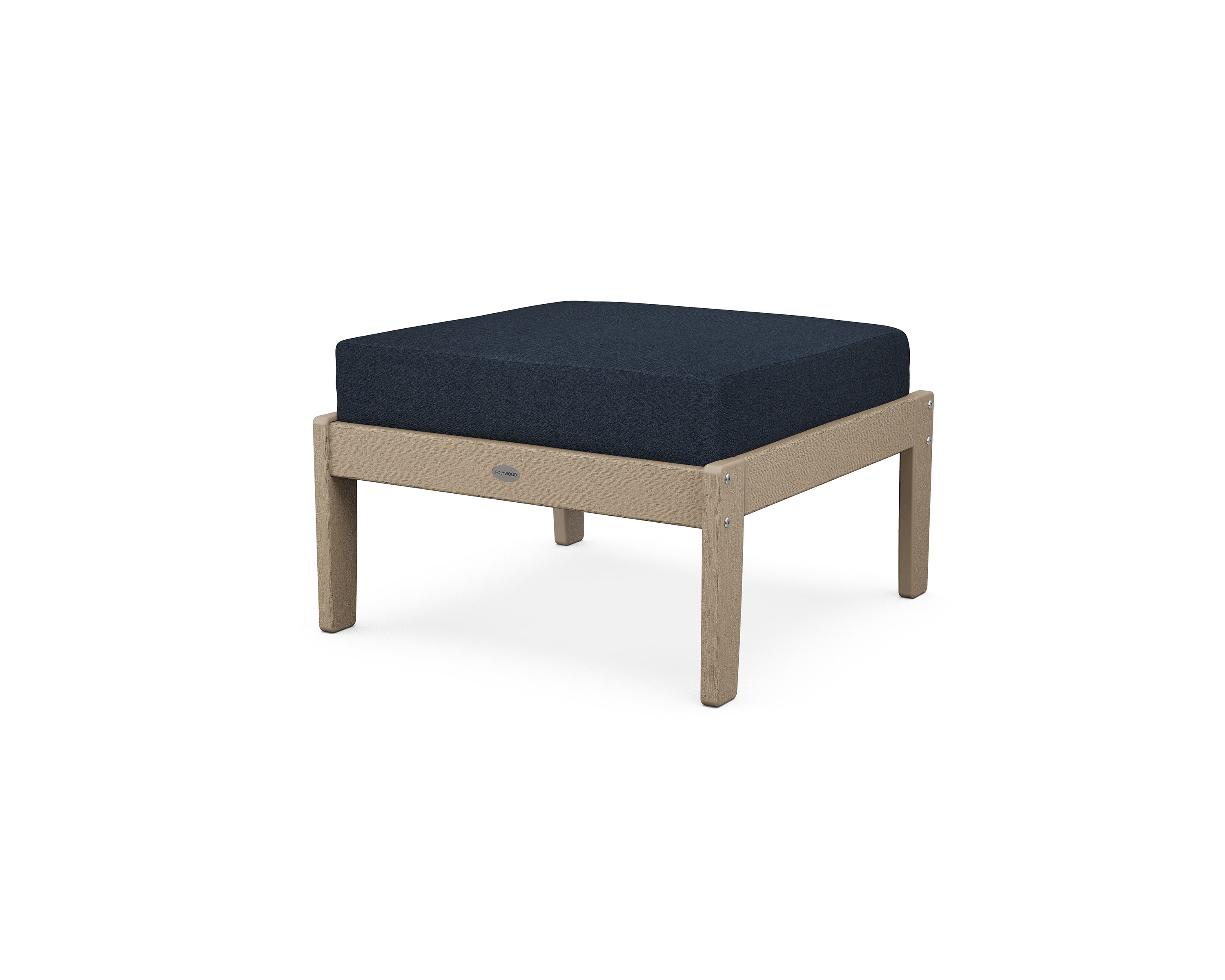 Braxton Deep Seating Ottoman in Vintage Sahara / Marine Indigo