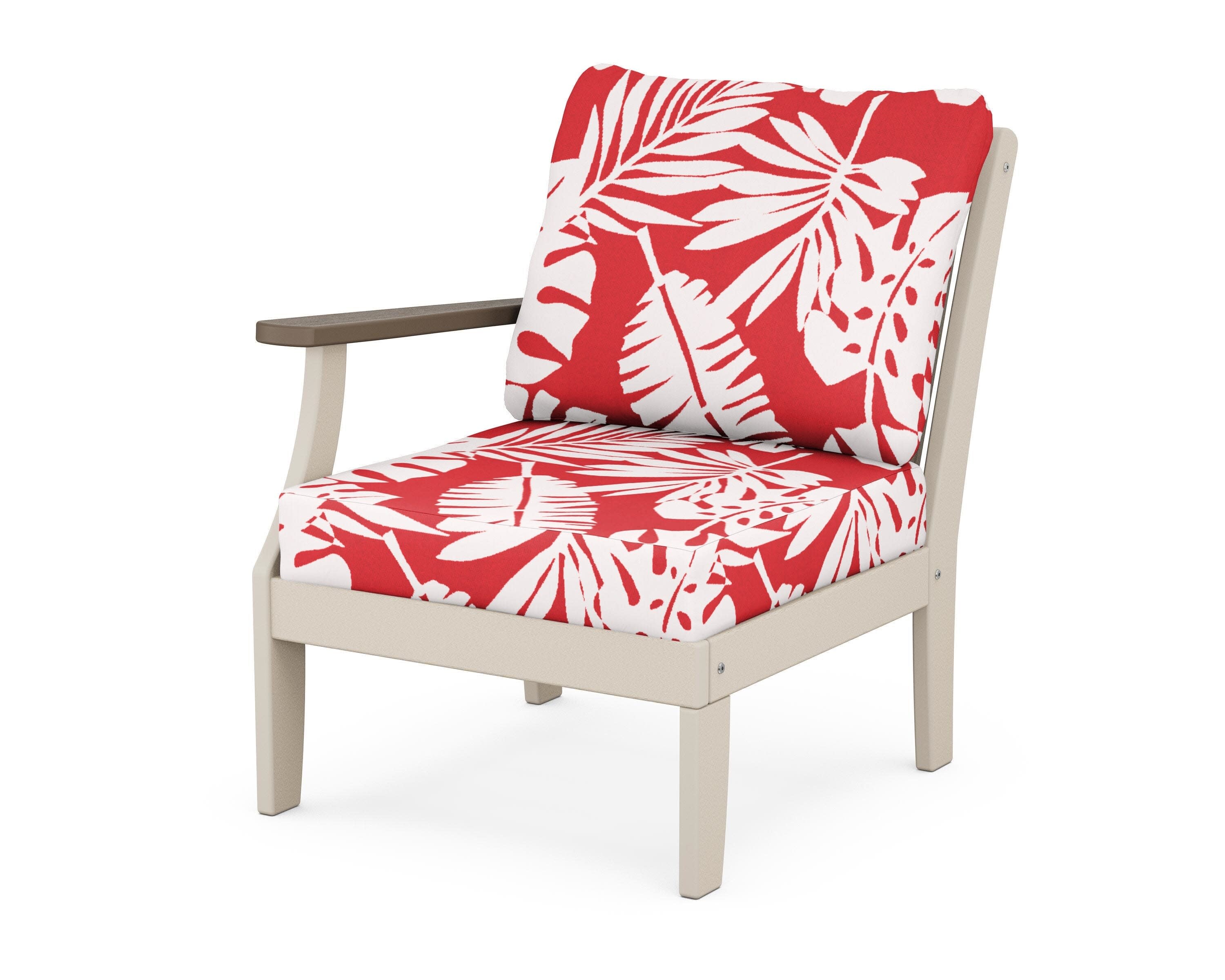 Braxton Modular Left Arm Chair in Sand / Kona / Leaf Crimson