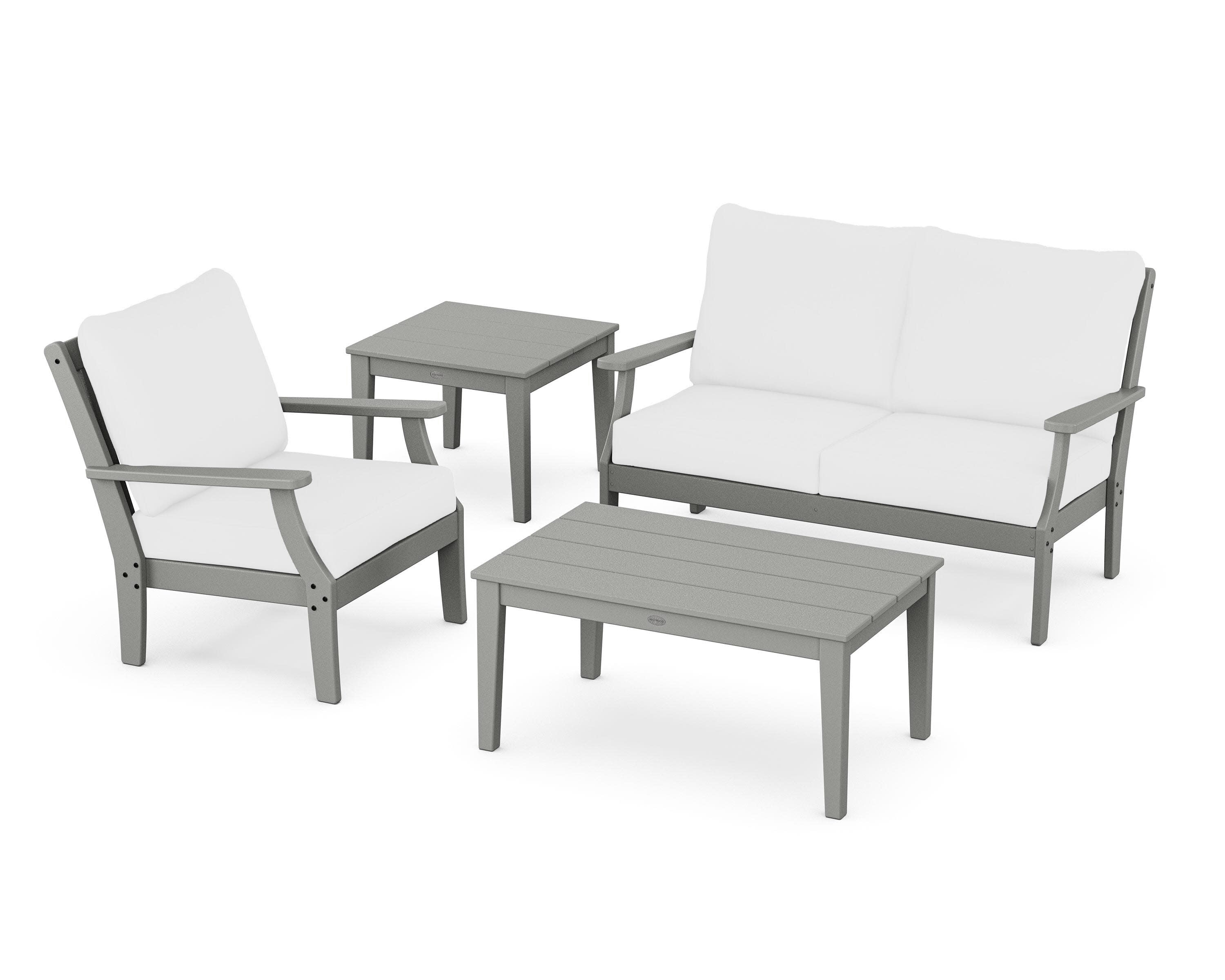 Braxton 4-Piece Deep Seating Set in Slate Grey / Natural