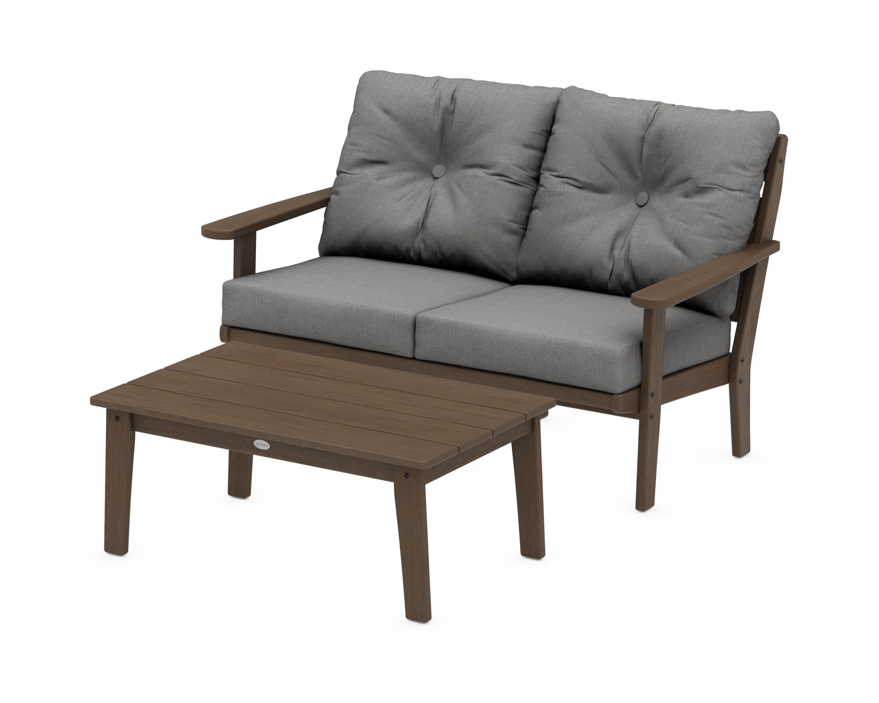 Lakeside 2-Piece Lounge Loveseat Set in Kona / Spectrum Carbon