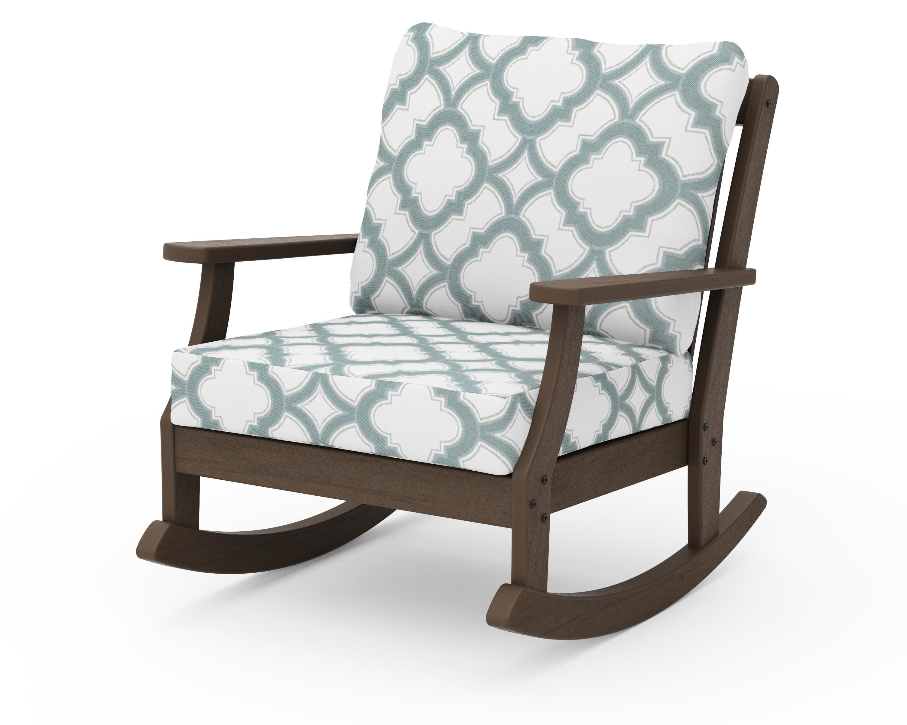 Braxton Deep Seating Rocking Chair in Kona / Trellis Glacier Spa
