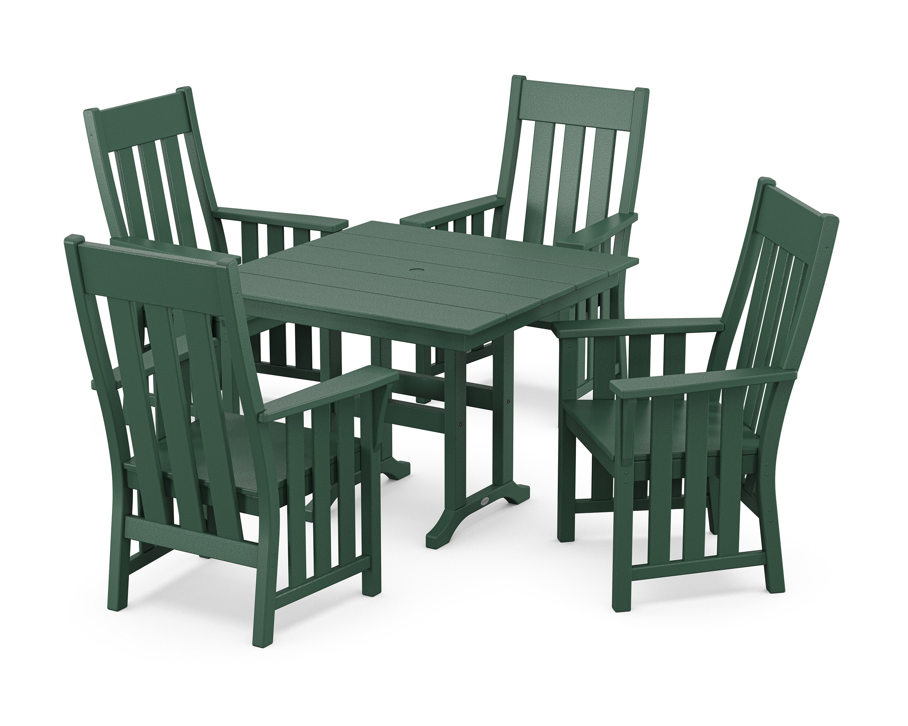 Acadia 5-Piece Farmhouse Dining Set in Green
