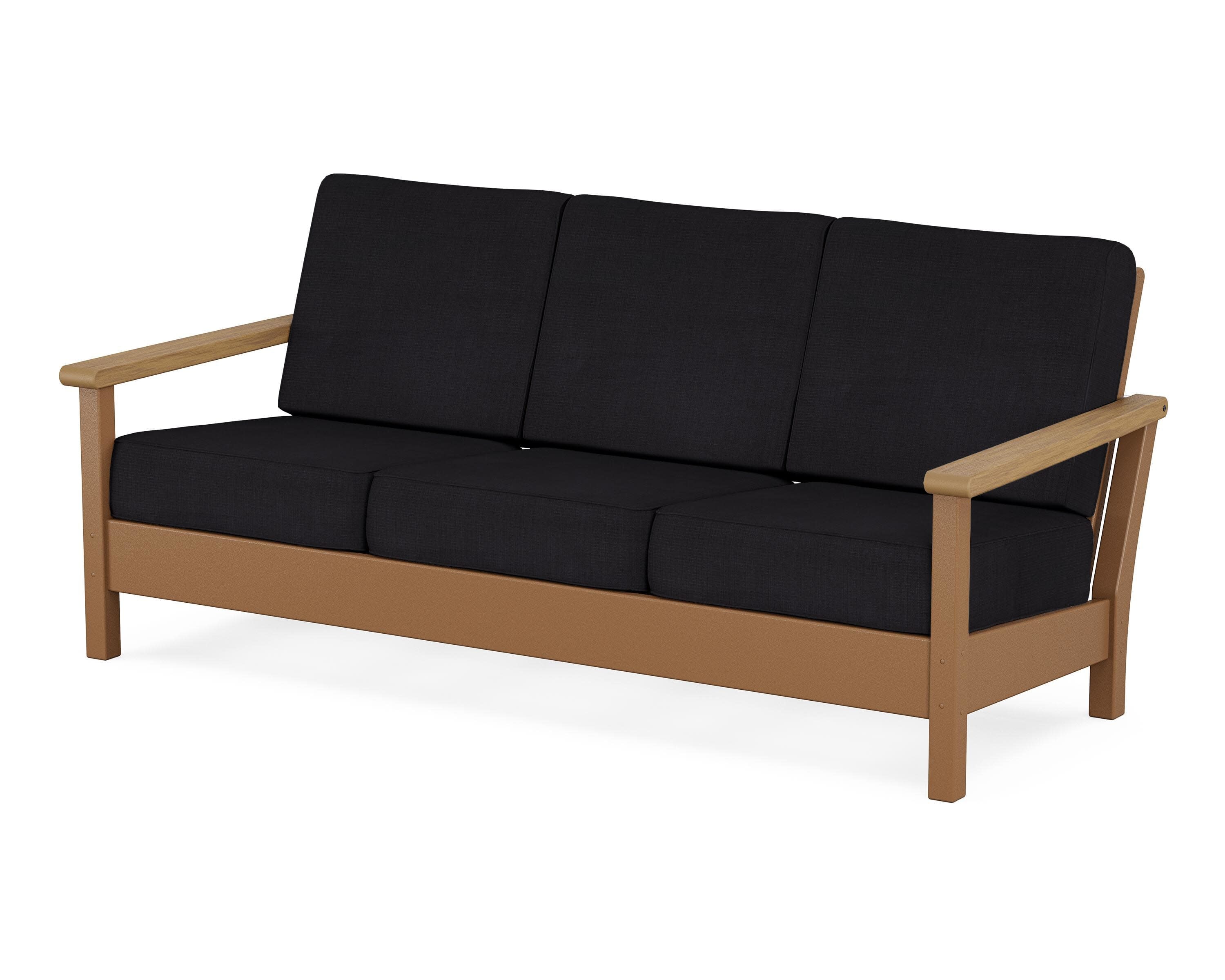 Harbour Deep Seating Sofa in Teak / Natural / Midnight Linen