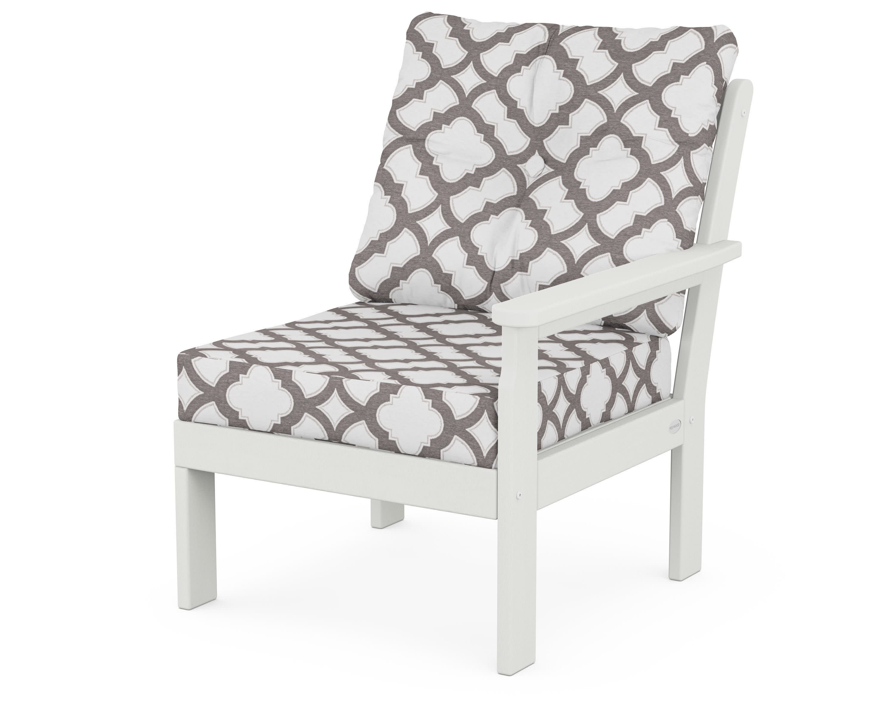 Vineyard Modular Right Arm Chair in Vintage White / Trellis Grey Mist