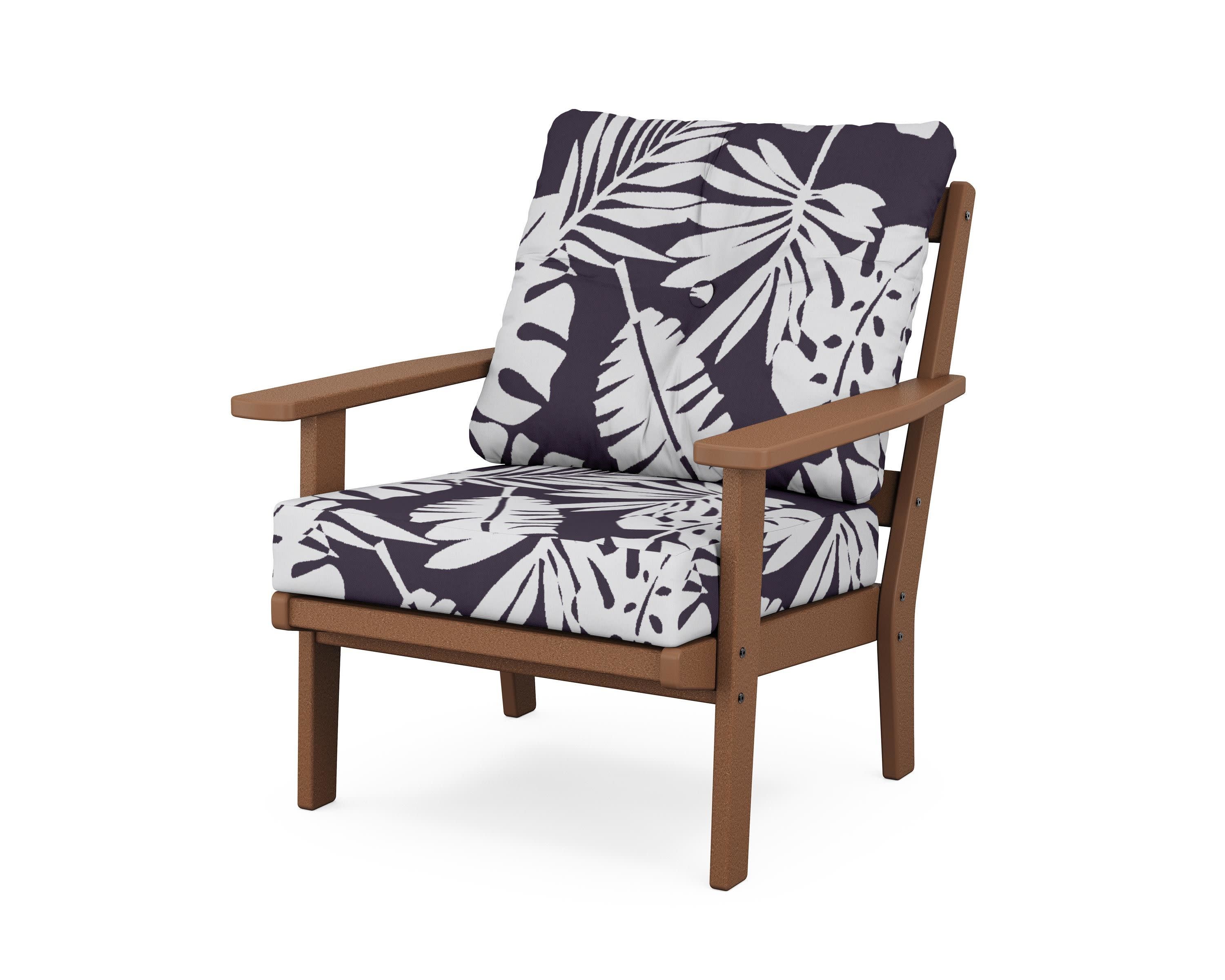 Prairie Deep Seating Chair in Teak / Leaf Navy