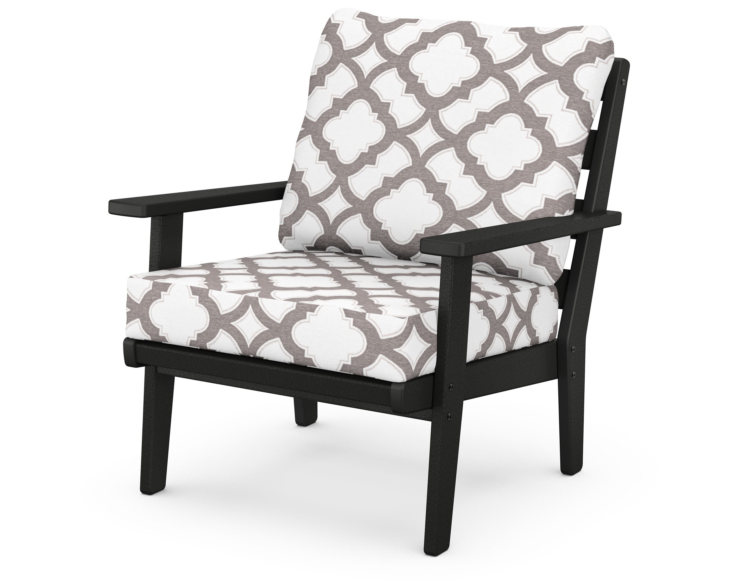 Grant Park Deep Seating Chair in Black / Trellis Grey Mist
