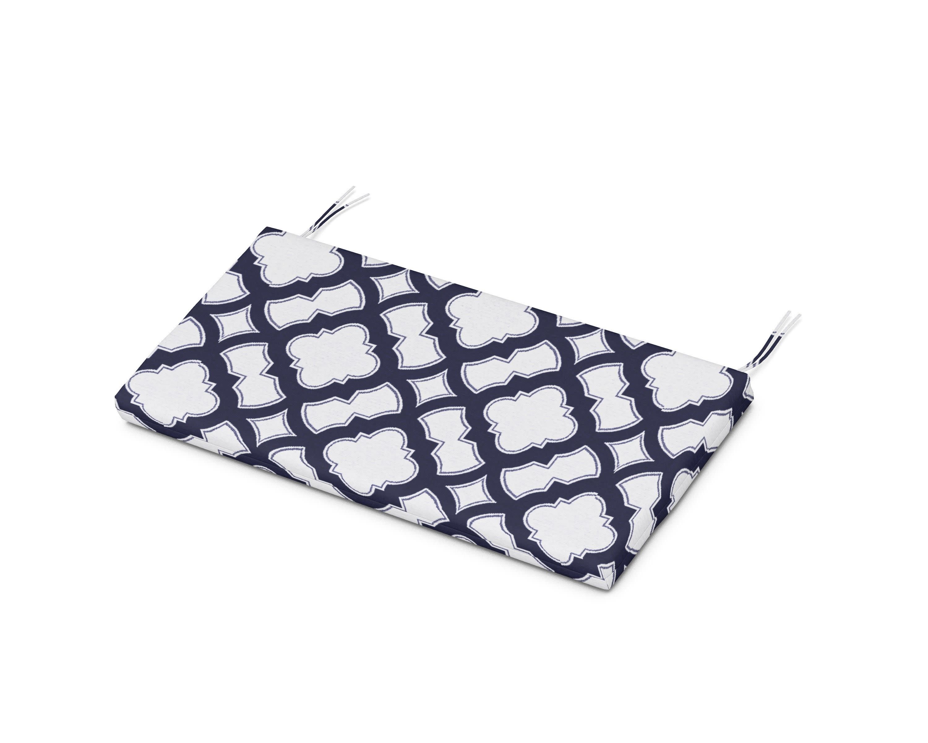 Kids Bench Seat Pad in Trellis Navy