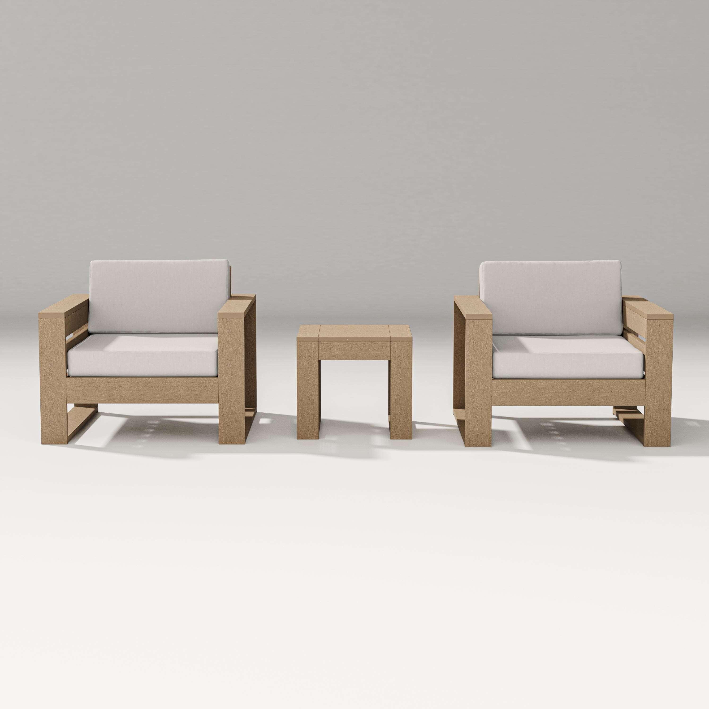 Latitude 3-Piece Lounge Chair Set in Vintage Sahara / Cast Ash