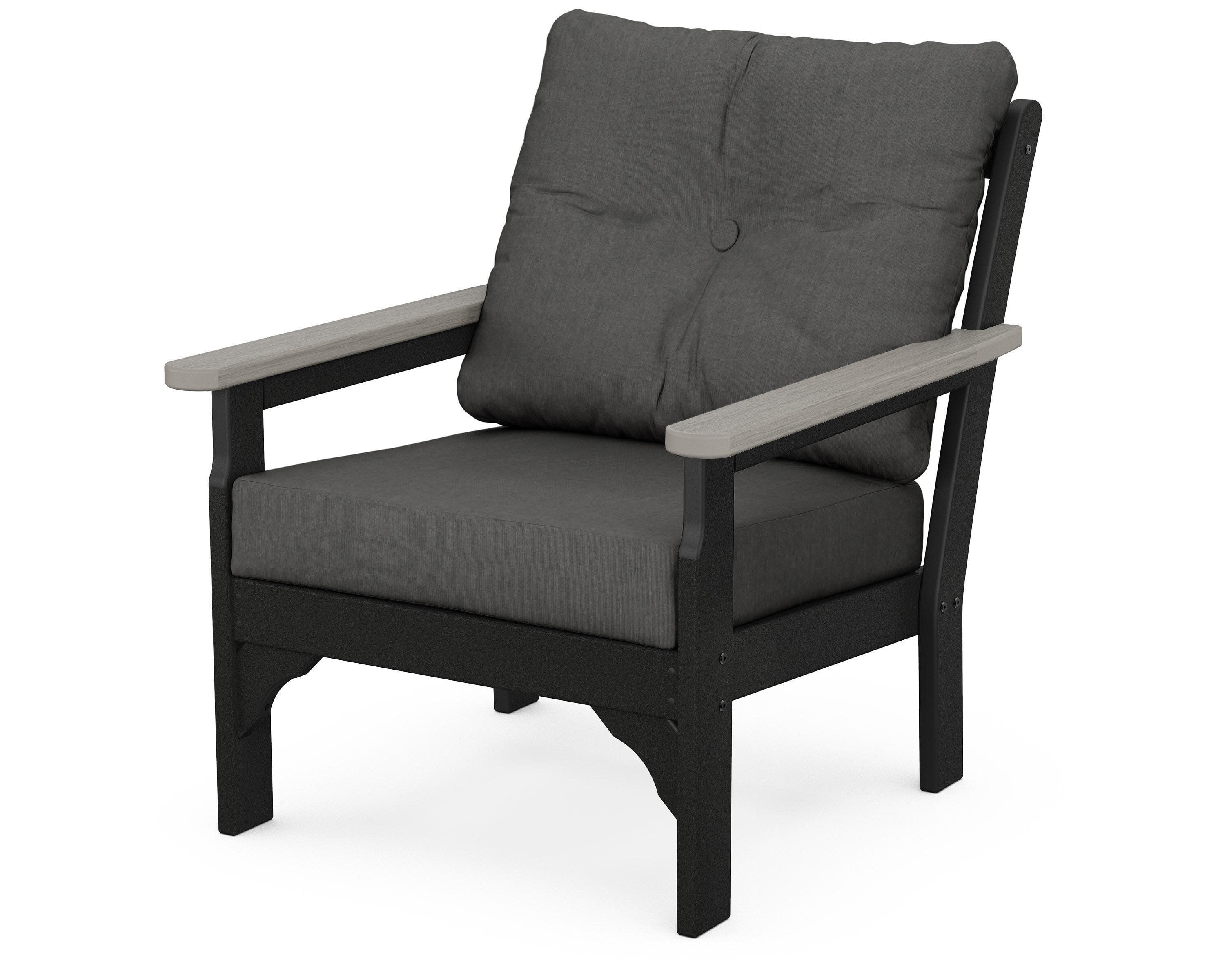 Vineyard Deep Seating Chair in Black / Driftwood / Spectrum Carbon