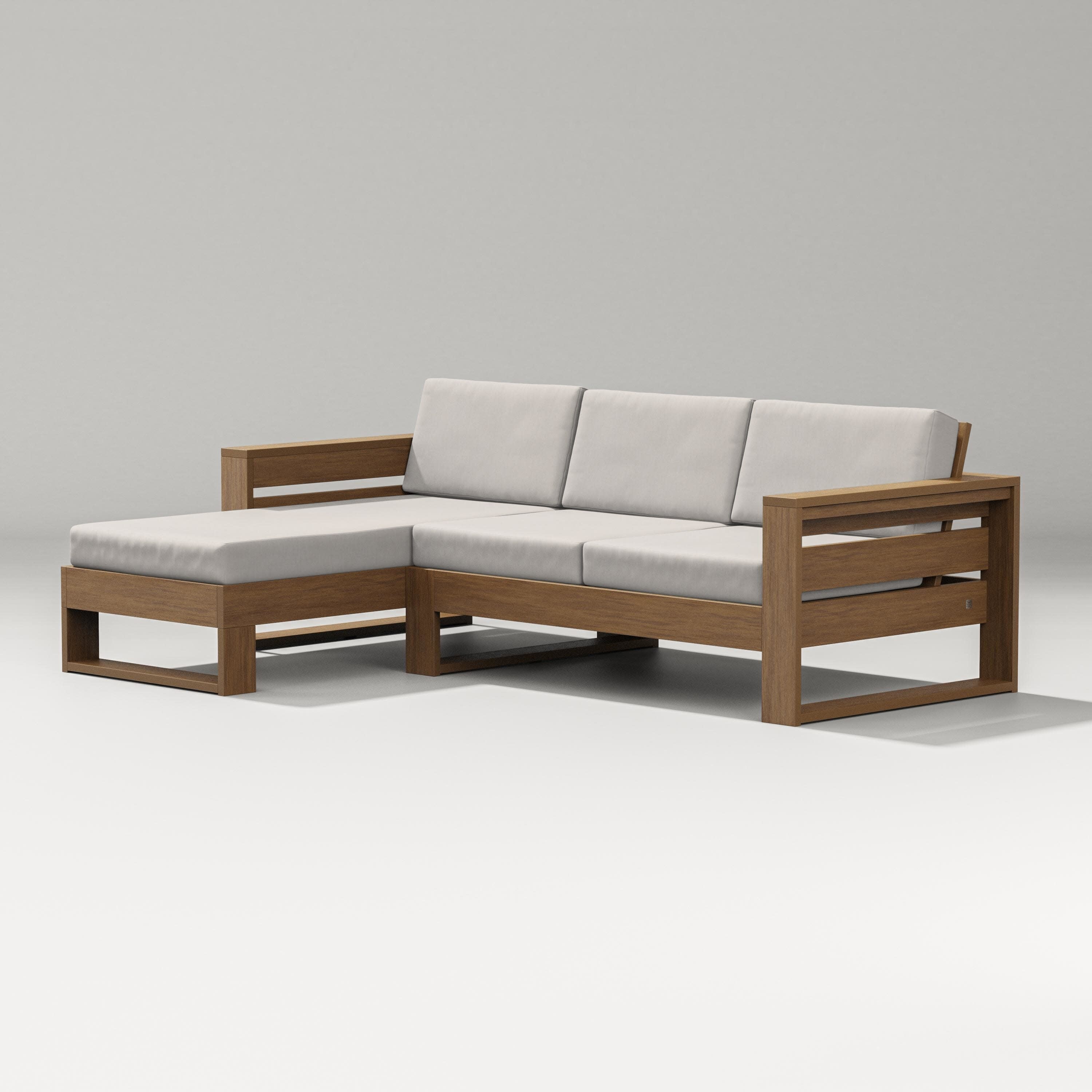 Latitude Left Chaise Sectional in Natural / Cast Ash