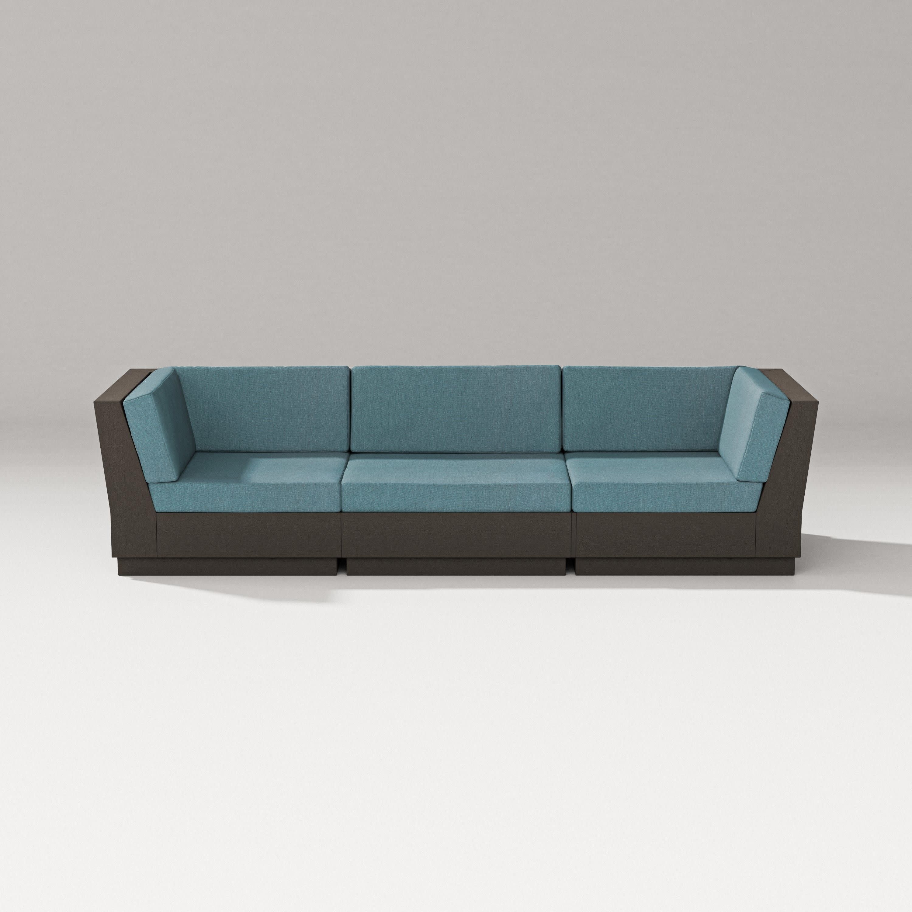 Elevate Sofa Sectional in Vintage Coffee / Ocean Teal