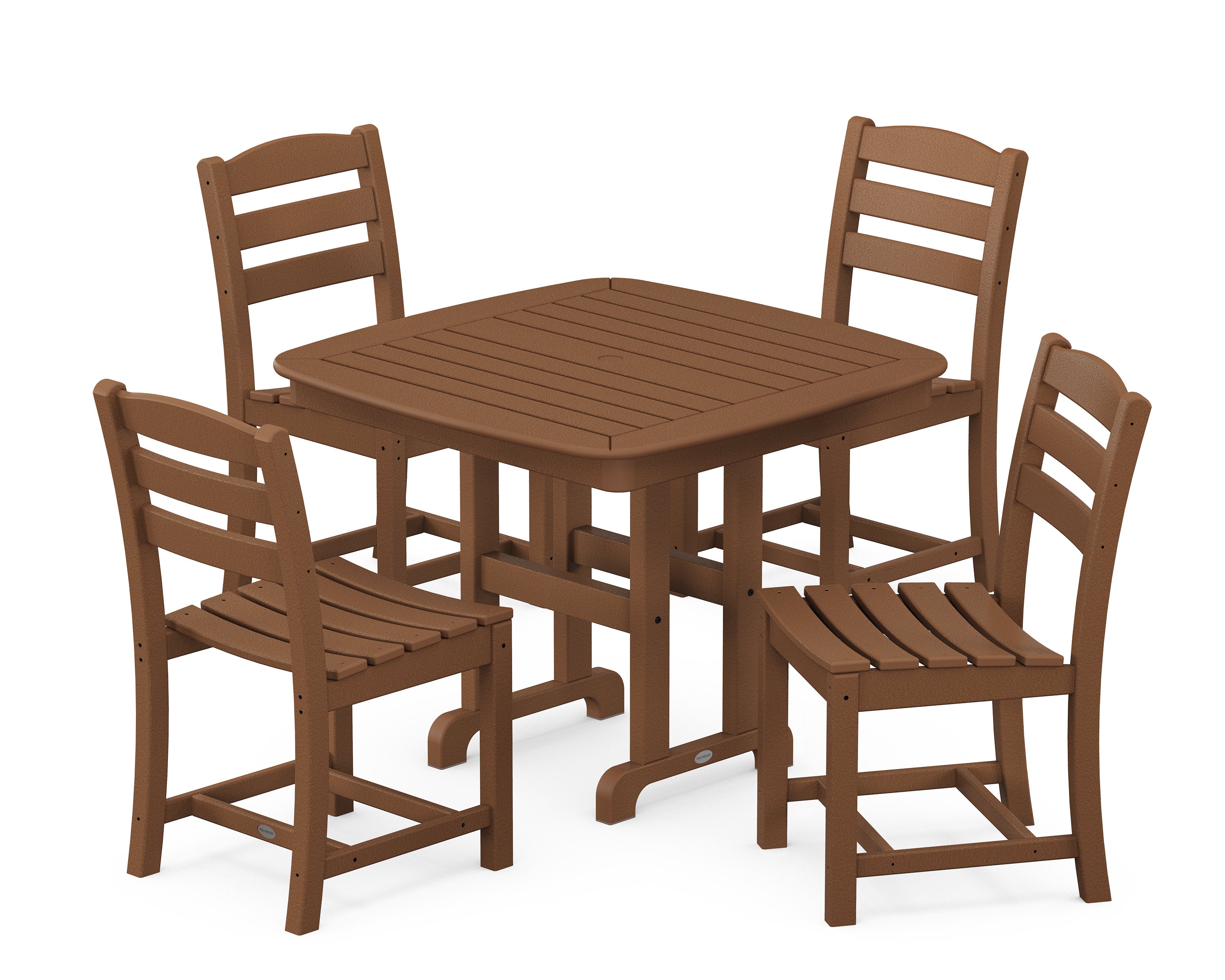 La Casa Caf 5-Piece Side Chair Dining Set in Teak
