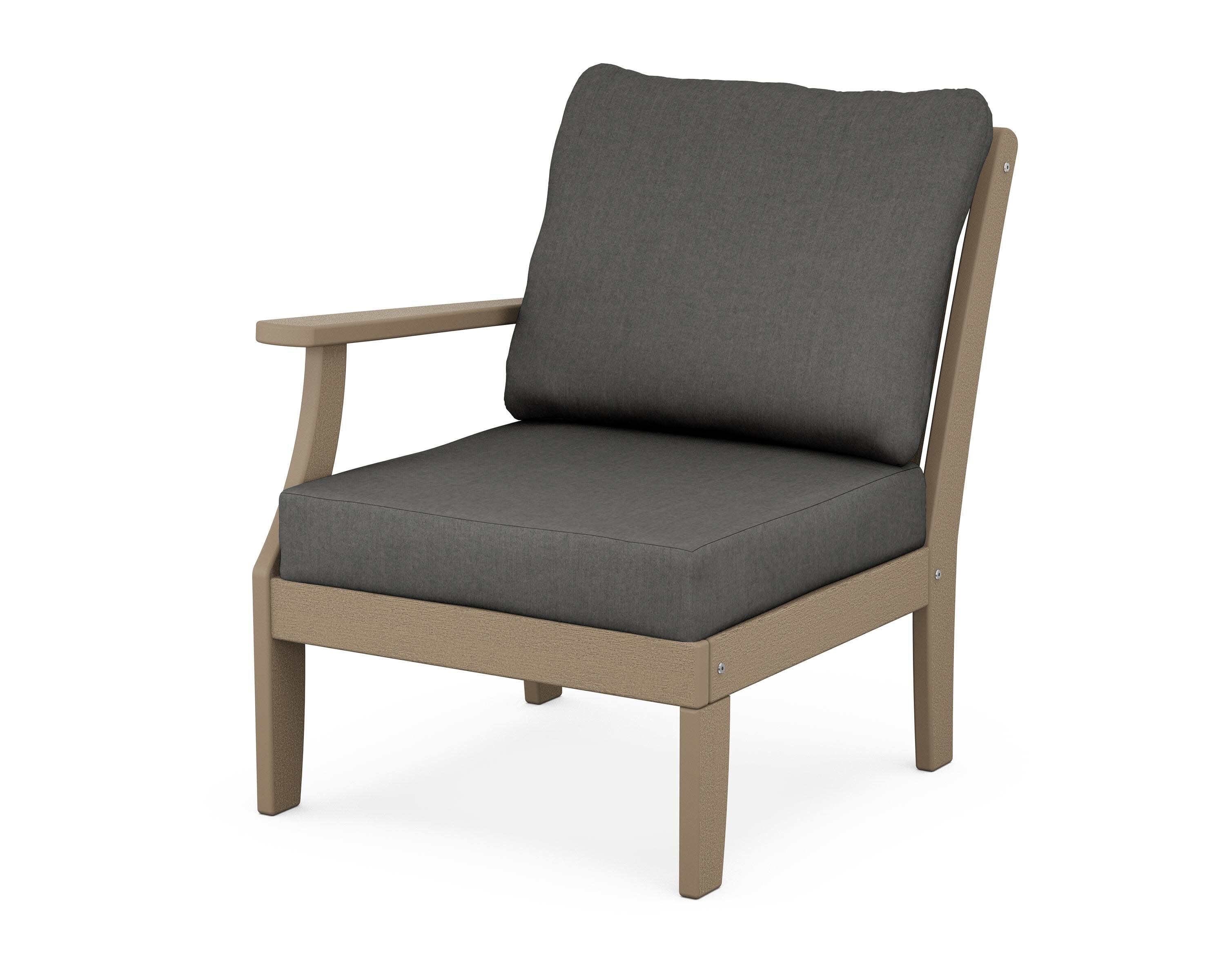 Braxton Modular Left Arm Chair in Vintage Sahara / Spectrum Carbon