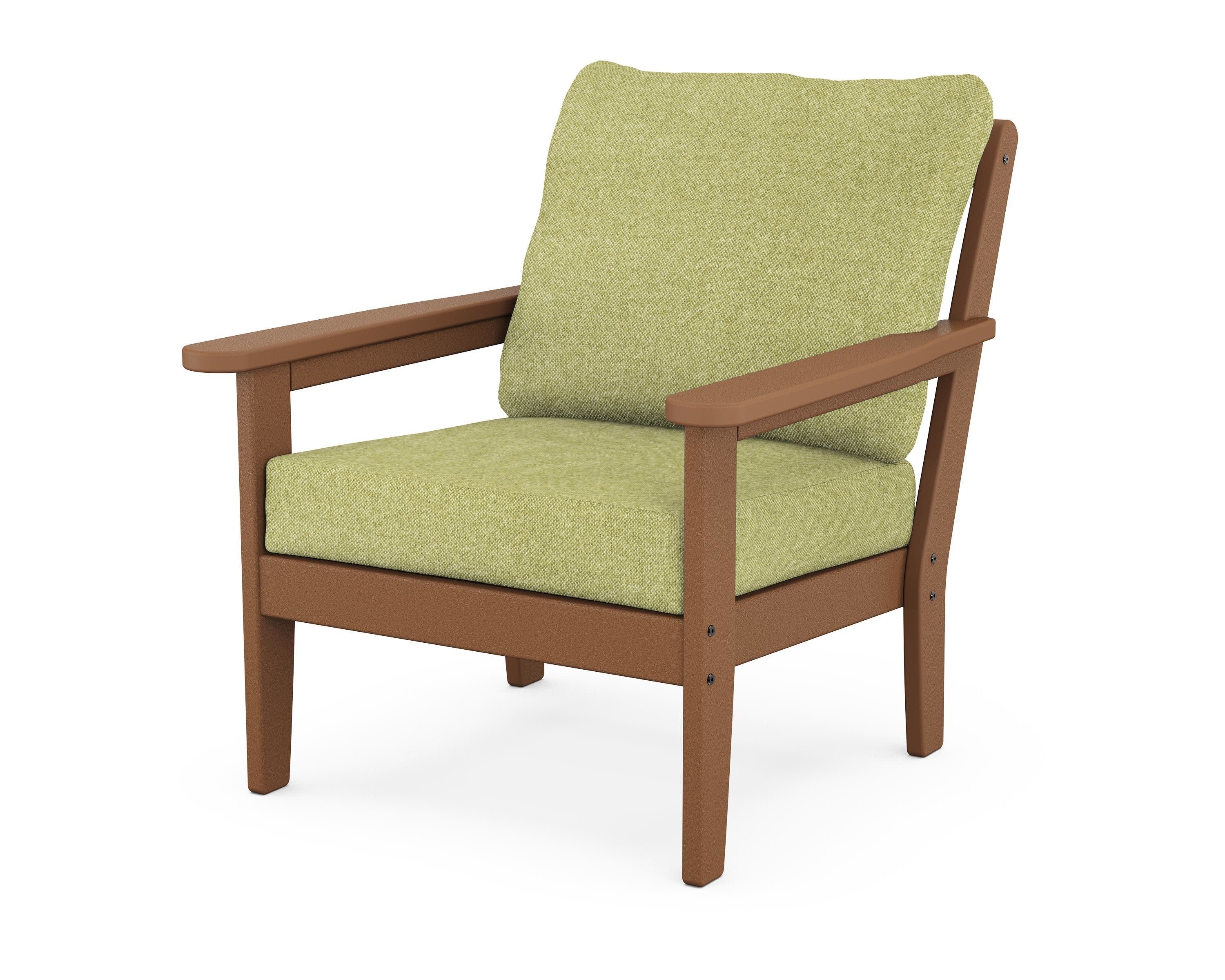 Cottage Deep Seating Chair in Teak / Chartreuse Boucle