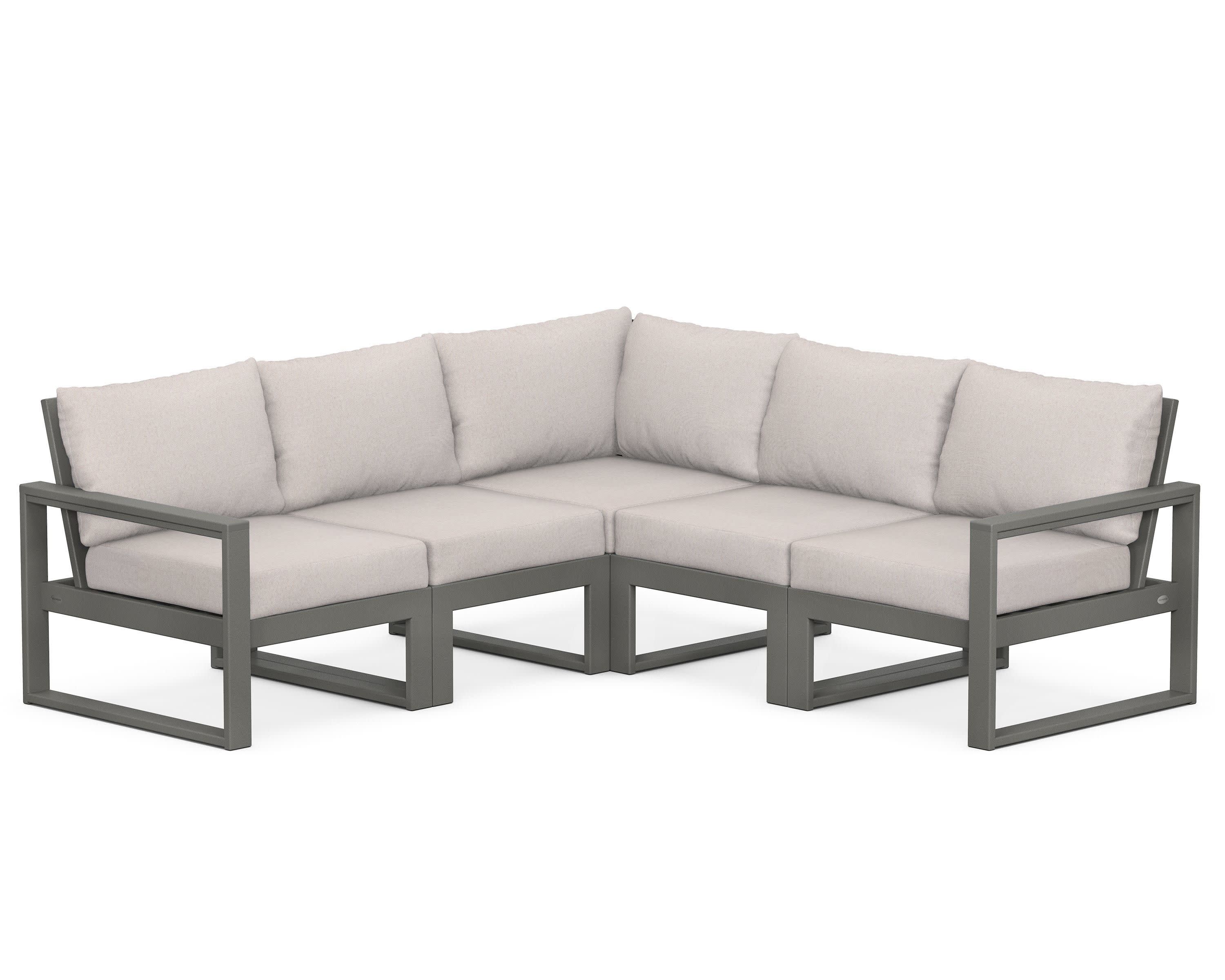 EDGE 5-Piece Modular Deep Seating Set in Slate Grey / Dune Burlap