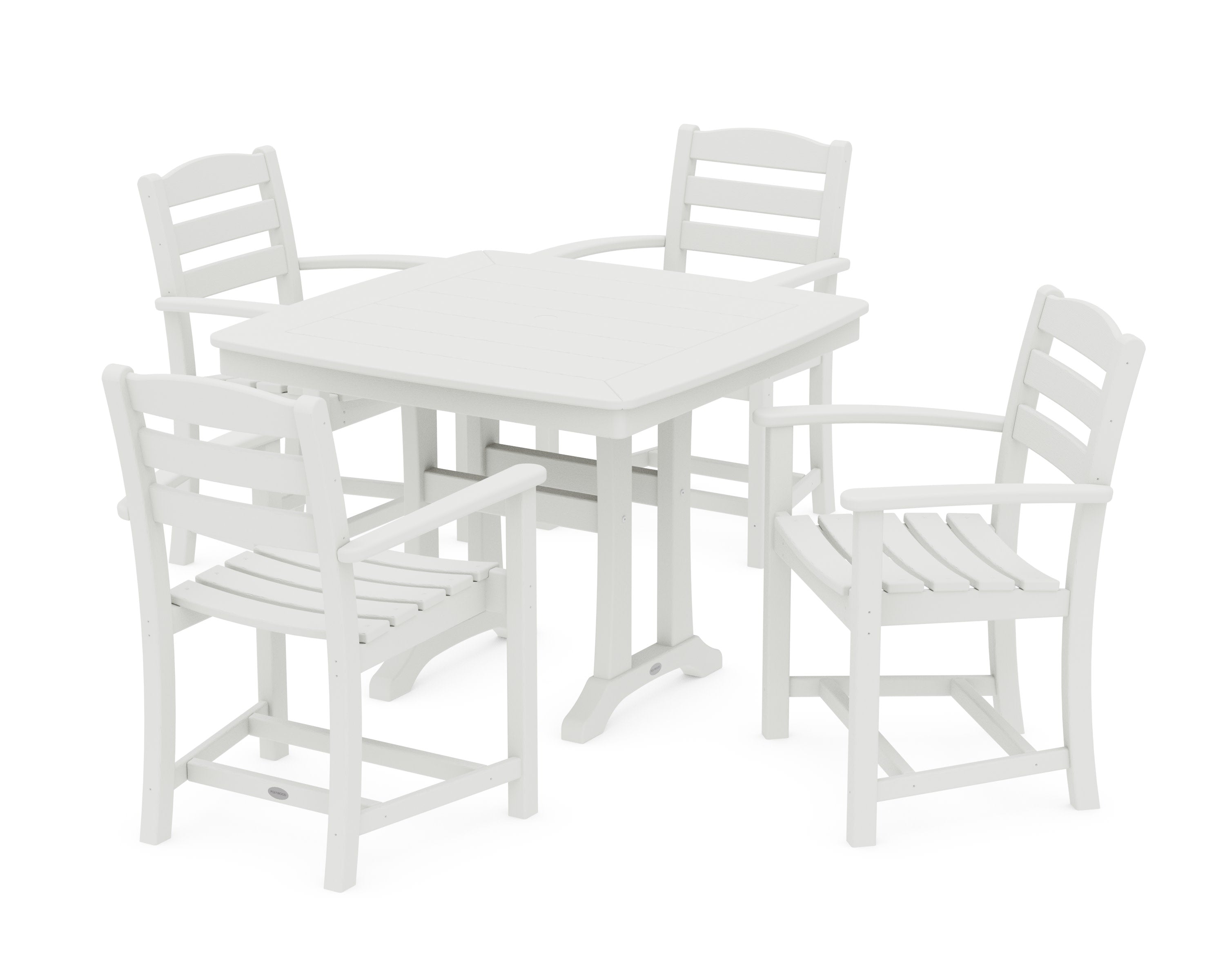 La Casa Caf 5-Piece Dining Set with Trestle Legs in Vintage White