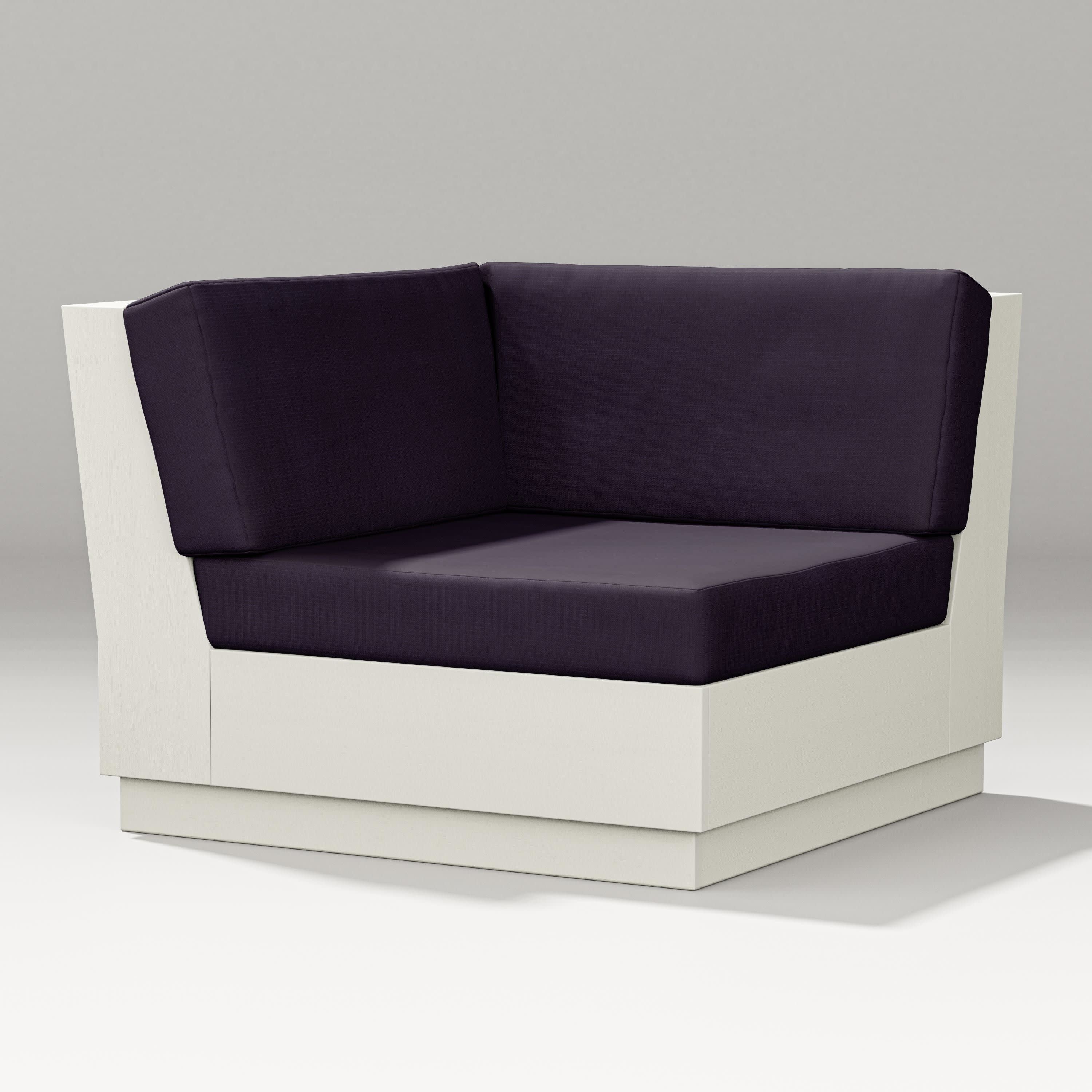 Elevate Modular Corner Chair in Vintage White / Navy Linen