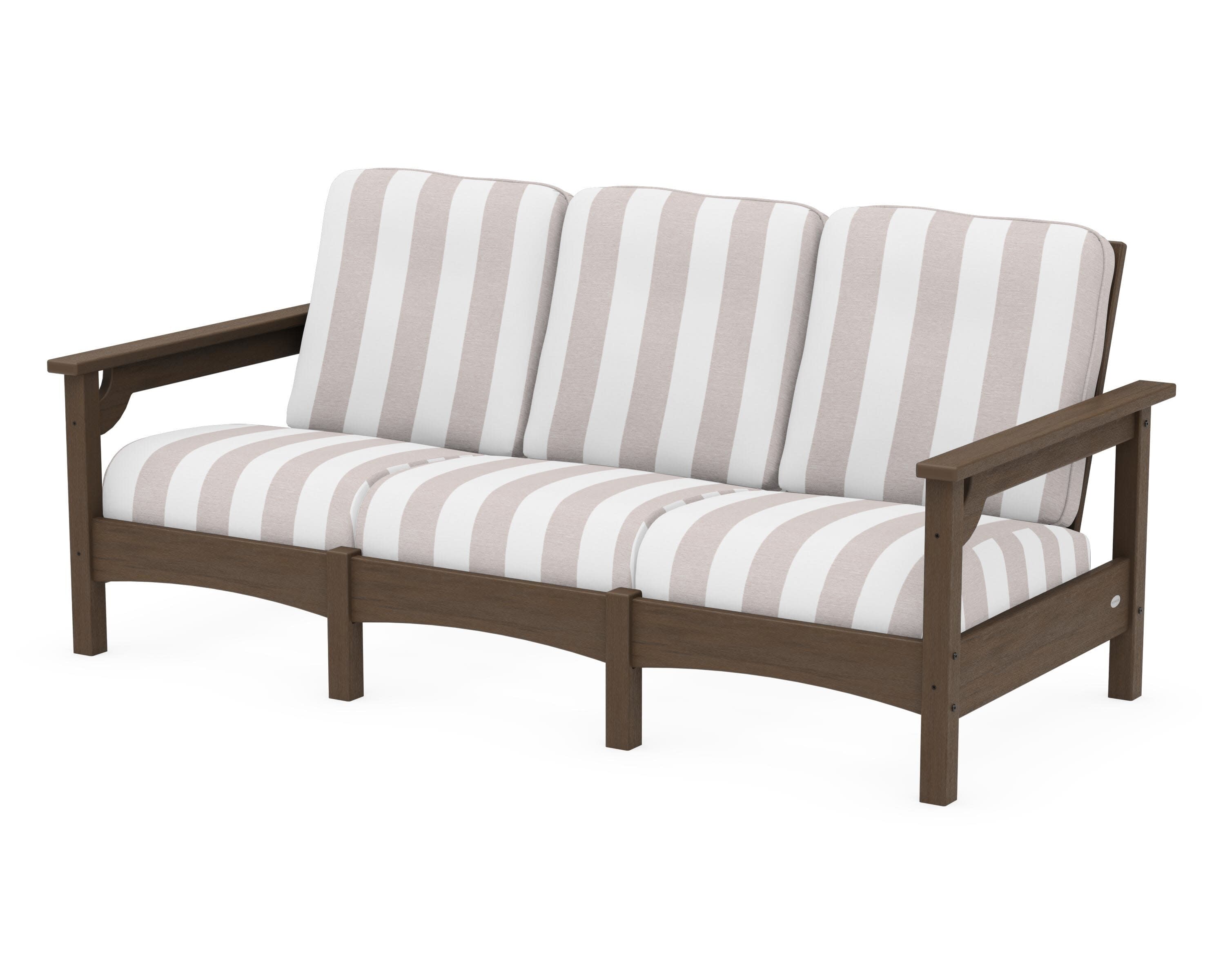 Club Sofa in Kona / Cabana Stripe Dune Burlap
