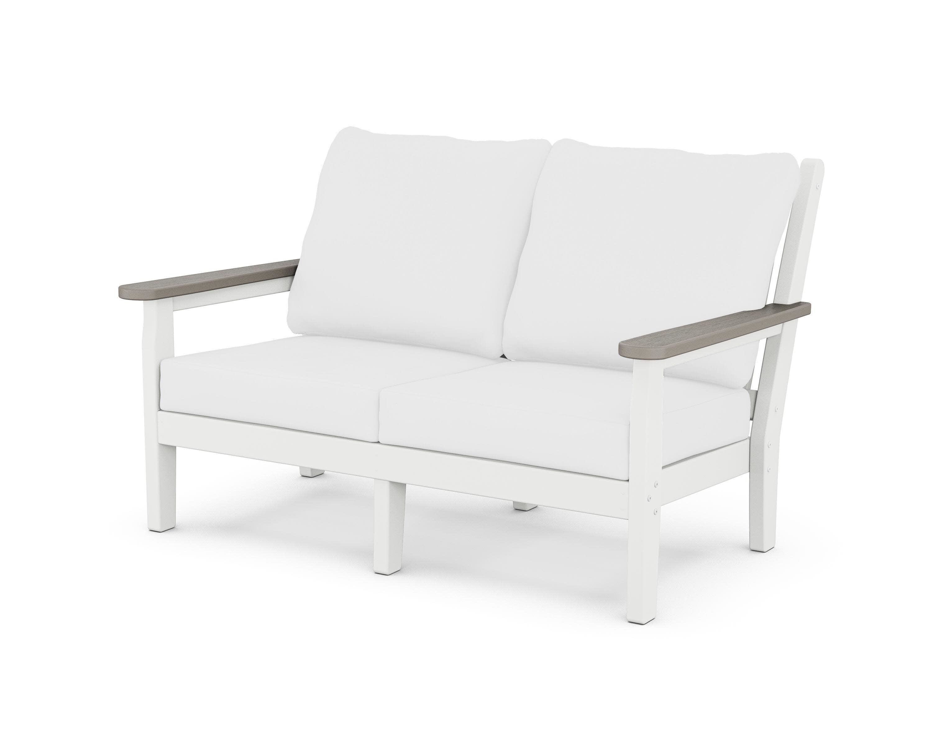 Chippendale Deep Seating Loveseat in White / Driftwood / Natural