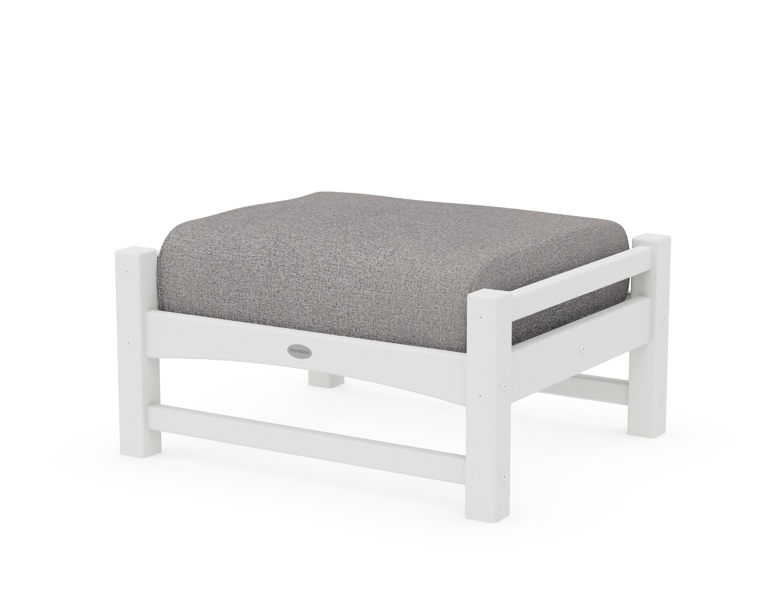 Club Ottoman in Vintage White / Grey Mist