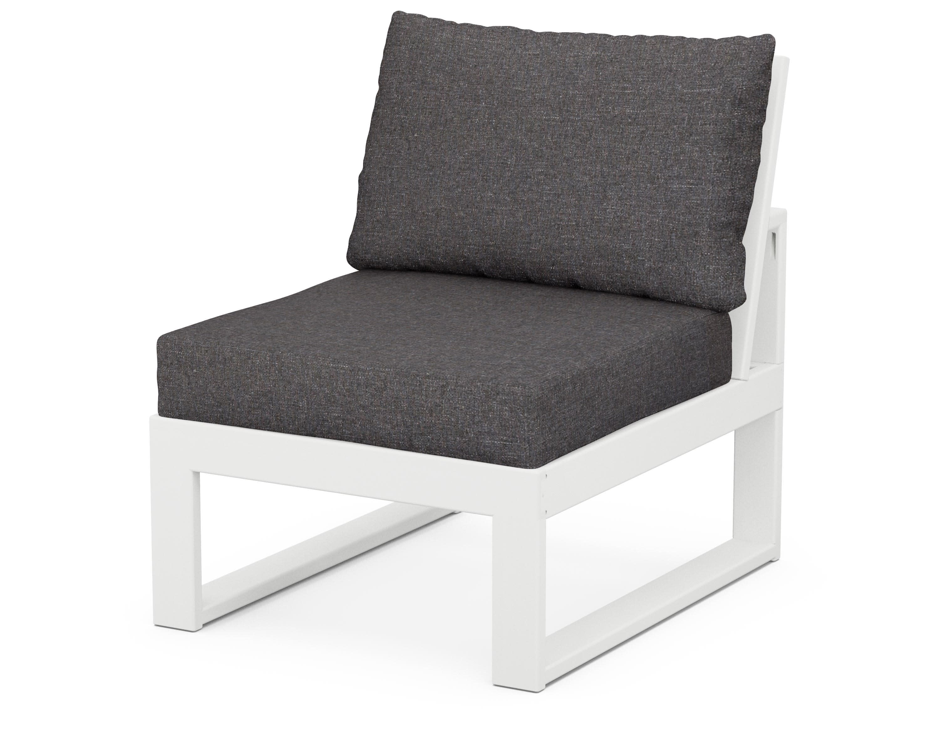 Modular Armless Chair in White / Ash Charcoal