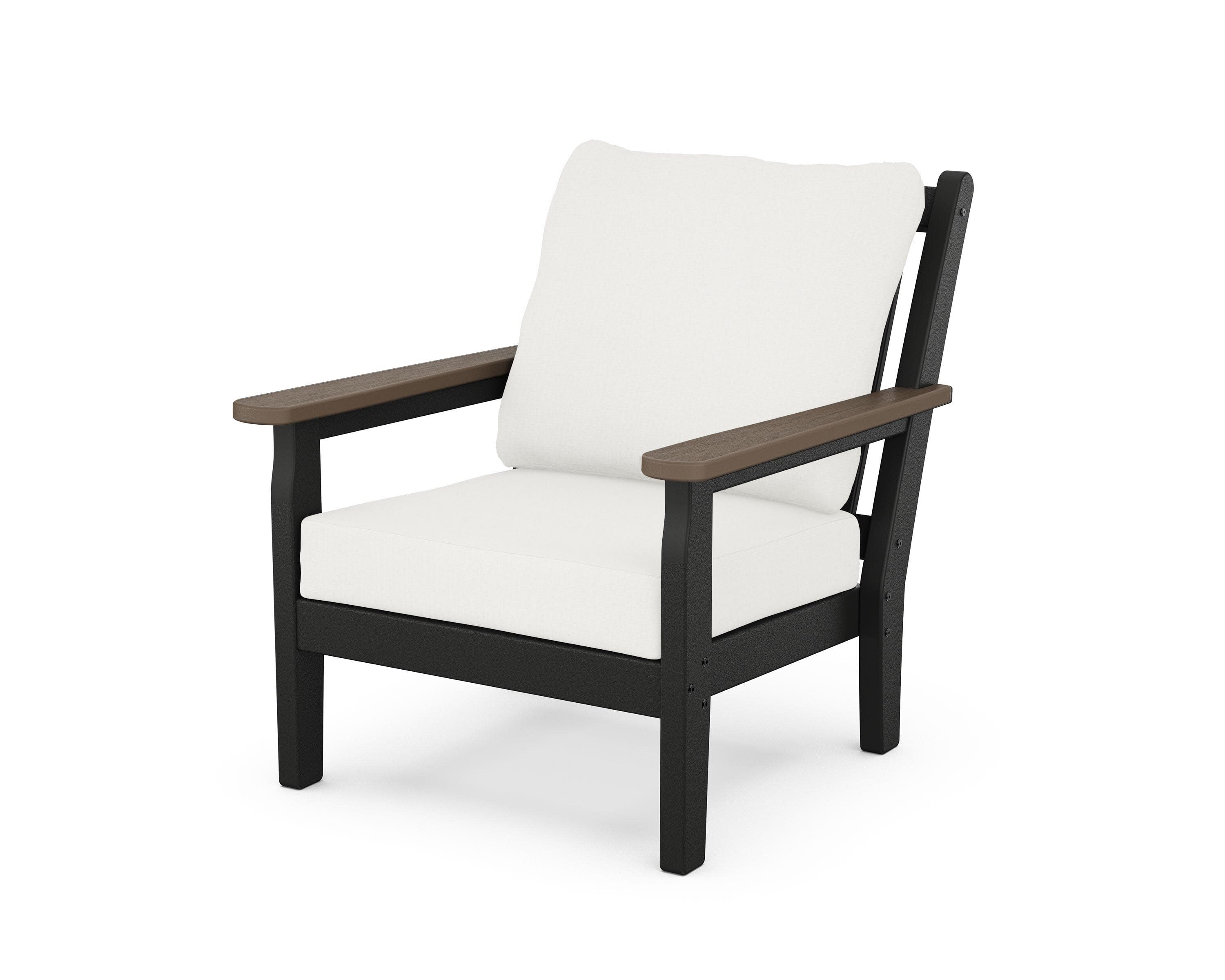 Chippendale Deep Seating Chair in Black / Kona / Natural Linen